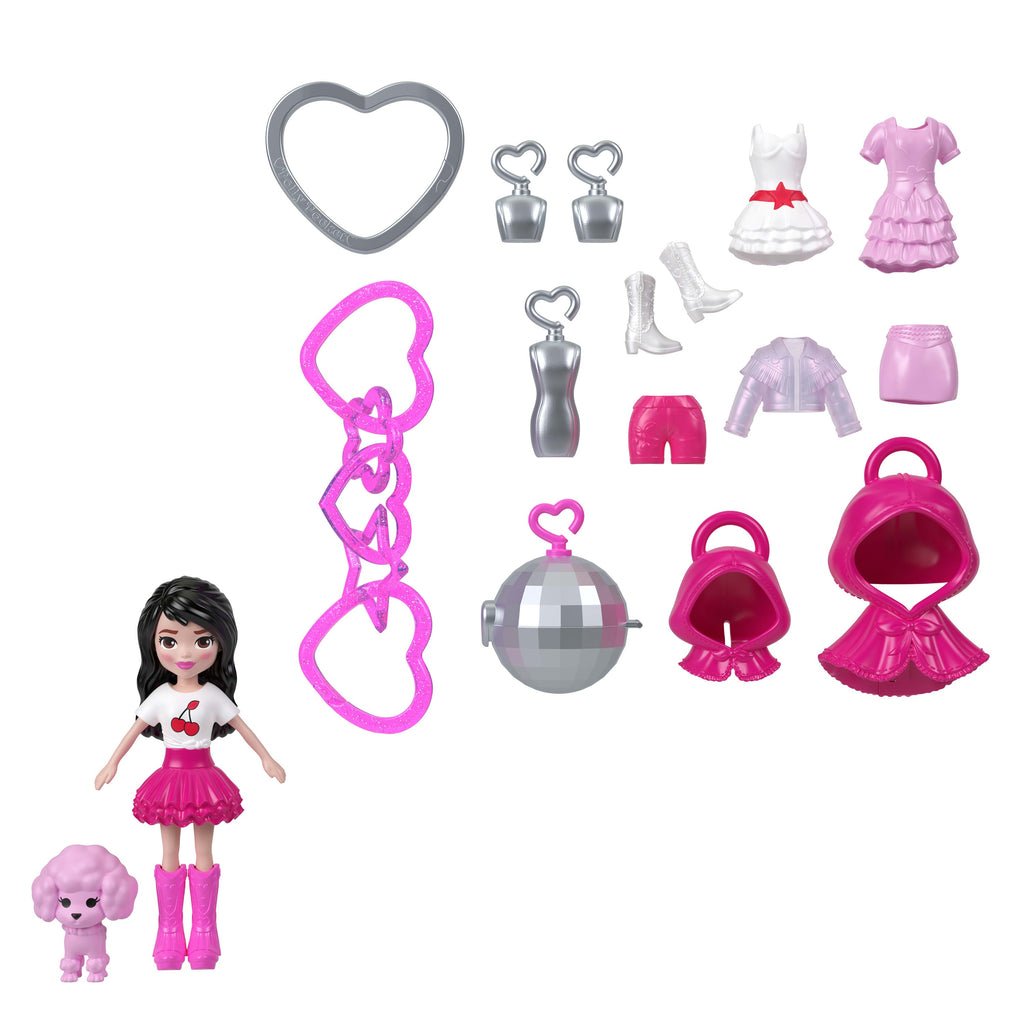 Polly Pocket Dolls & Pets, Keychain Style Kit, Fruit Fashions And Charm Accessories