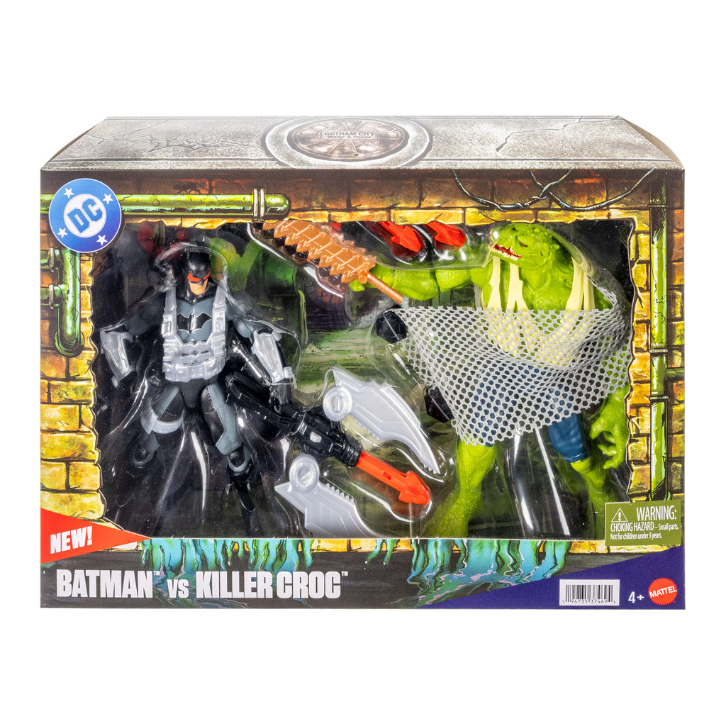 DC Premier Batman vs Killer Croc 2 Pack, 6.5 Inch Scale 22 Points Articulation & Accessories