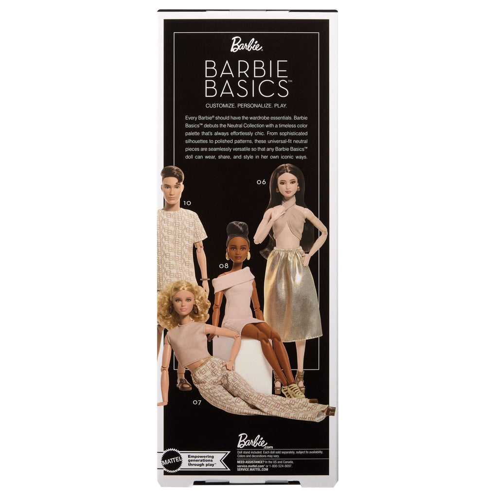 Barbie Basics Collectible Doll, Model 08 With Brunette Hair in Tan Dress & Strappy Heels