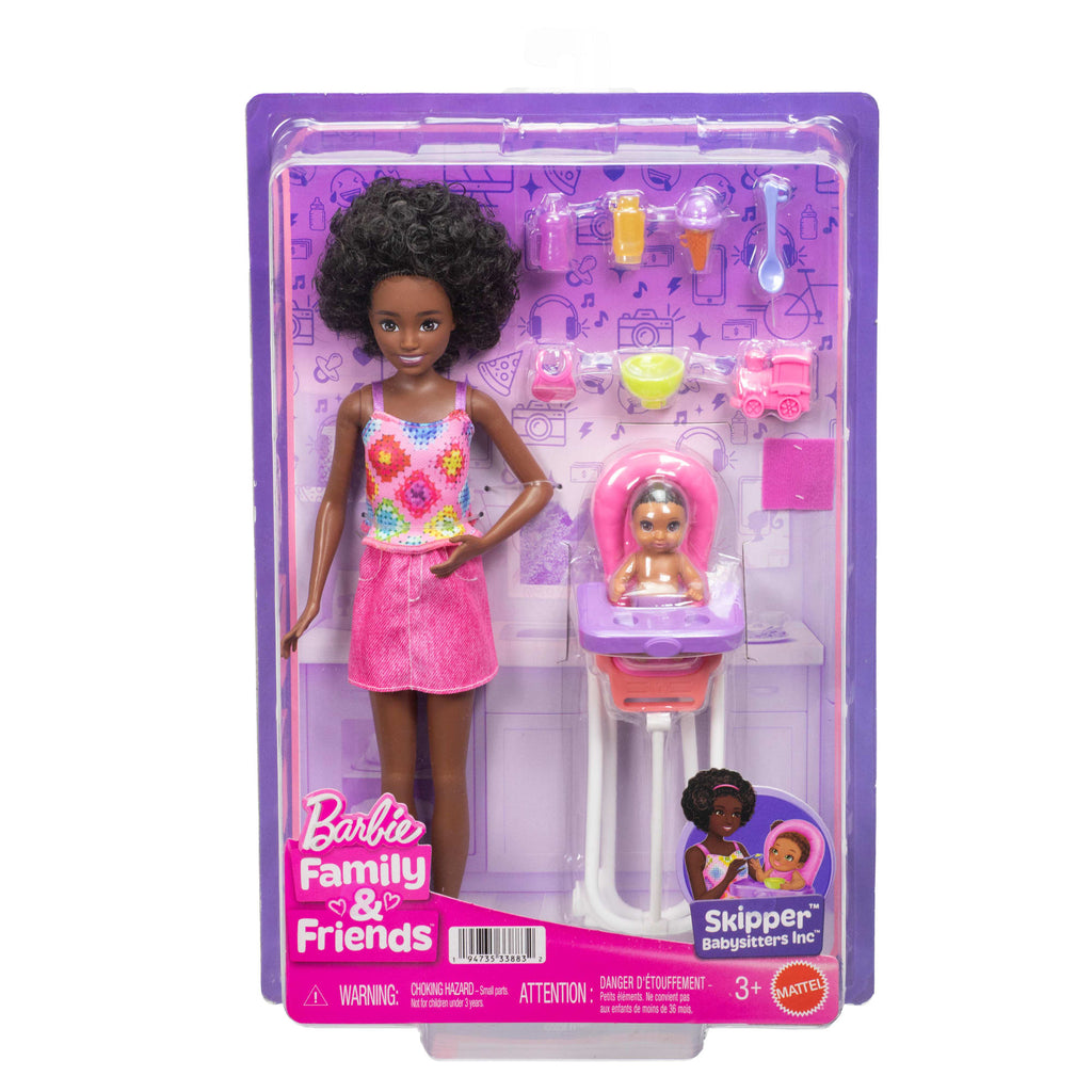 Barbie Skipper Babysitters Inc. Playset With Skipper Doll, Toddler Doll, High Chair & 8 Accessories