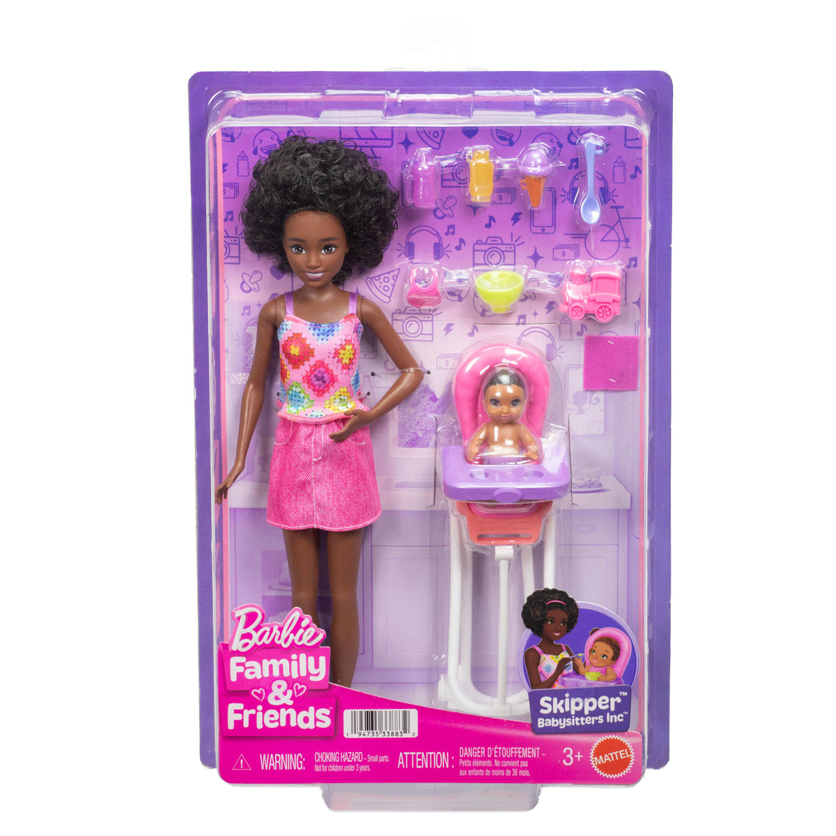 Barbie Skipper Babysitters Inc. Playset With Skipper Doll, Toddler Doll, High Chair & 8 Accessories