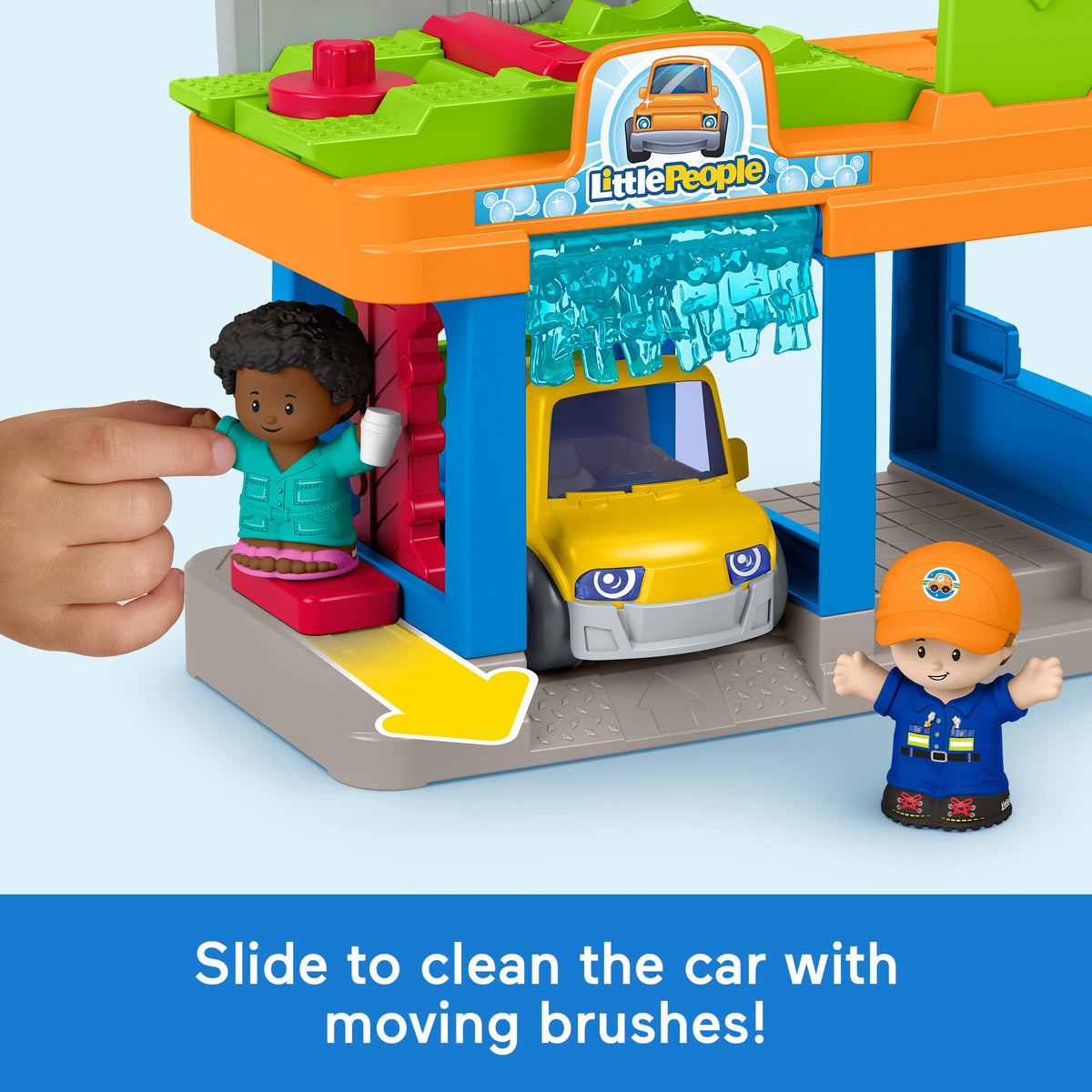 Fisher-Price Little People Fillin’ Fun Service Station Toddler Playset, 1 Toy Car & 2 Figures