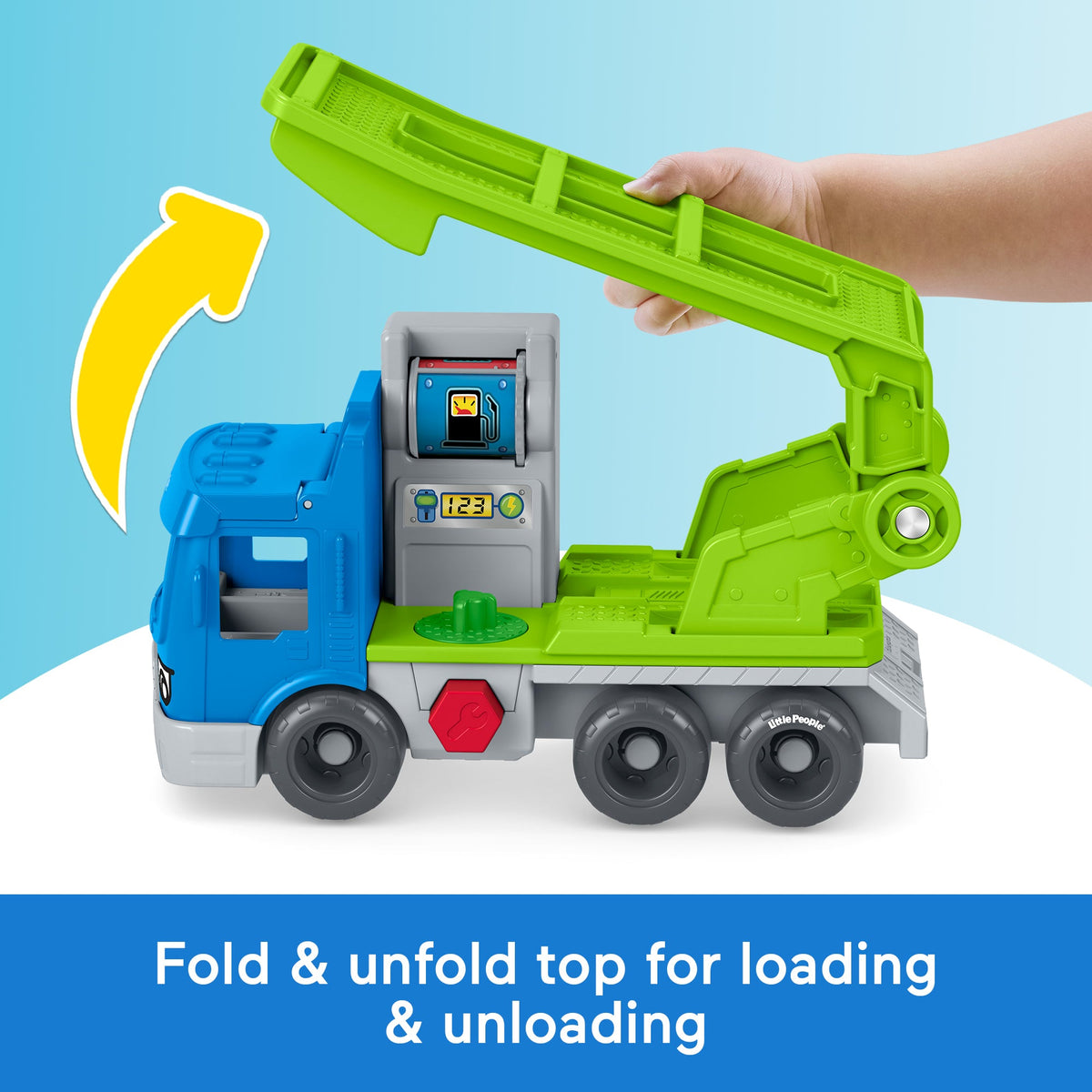 Fisher-Price Little People Load & Roll Hauler Car Carrier Toddler Playset, Vehicle & Figures