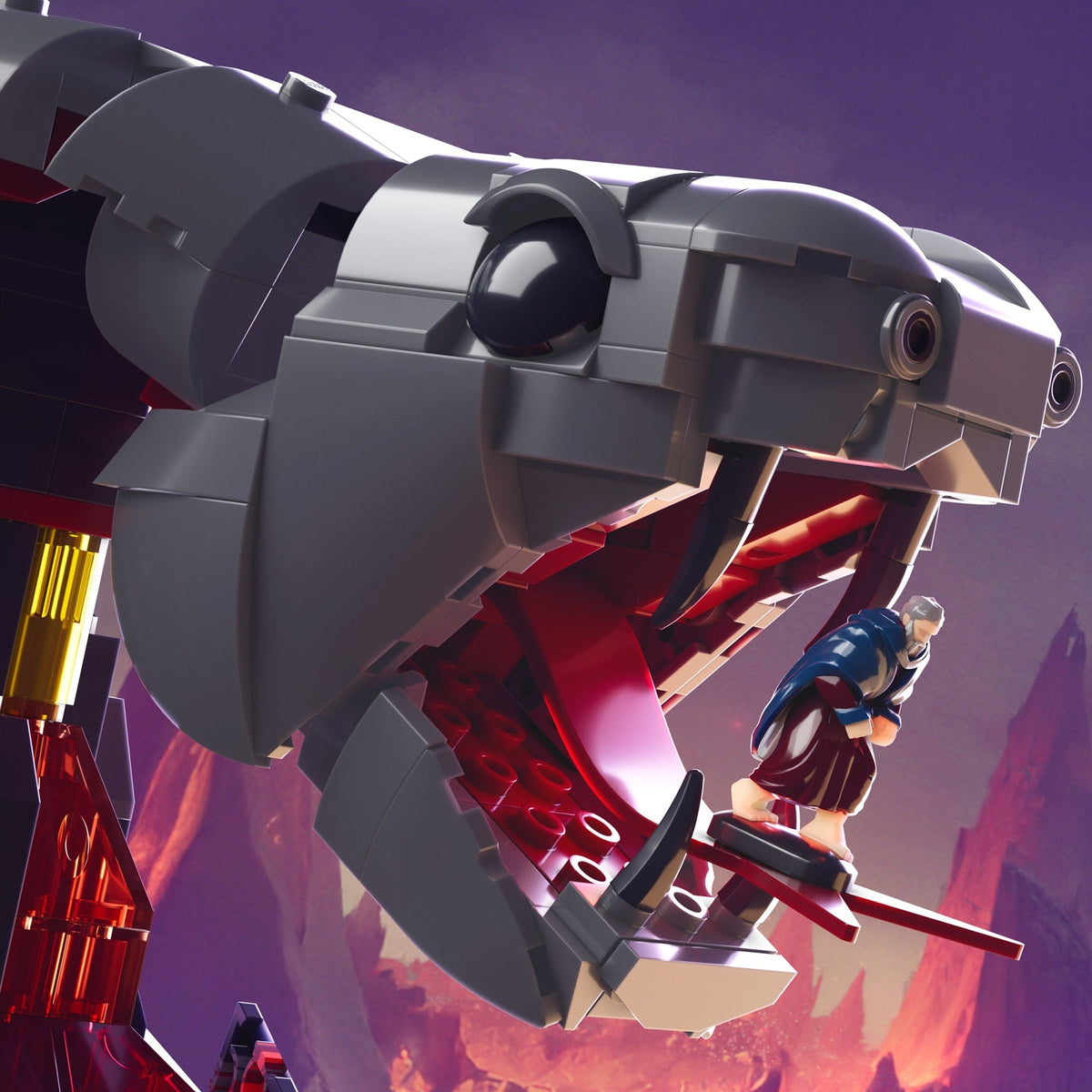 Coffret de Construction Le Combat de La Montagne du Serpent Mattel Brick Shop