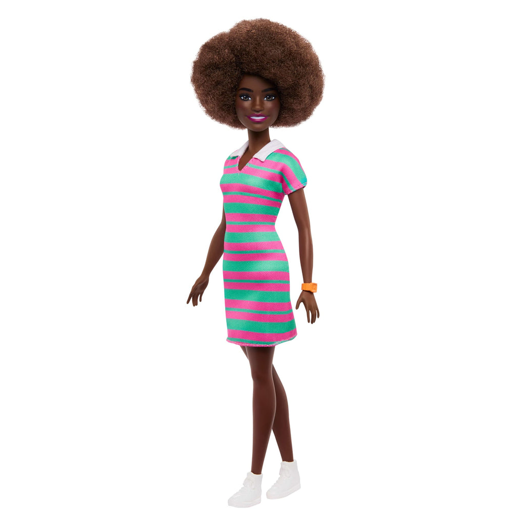 Barbie Poupée Barbie Fashionistas Robe à Col à Rayures