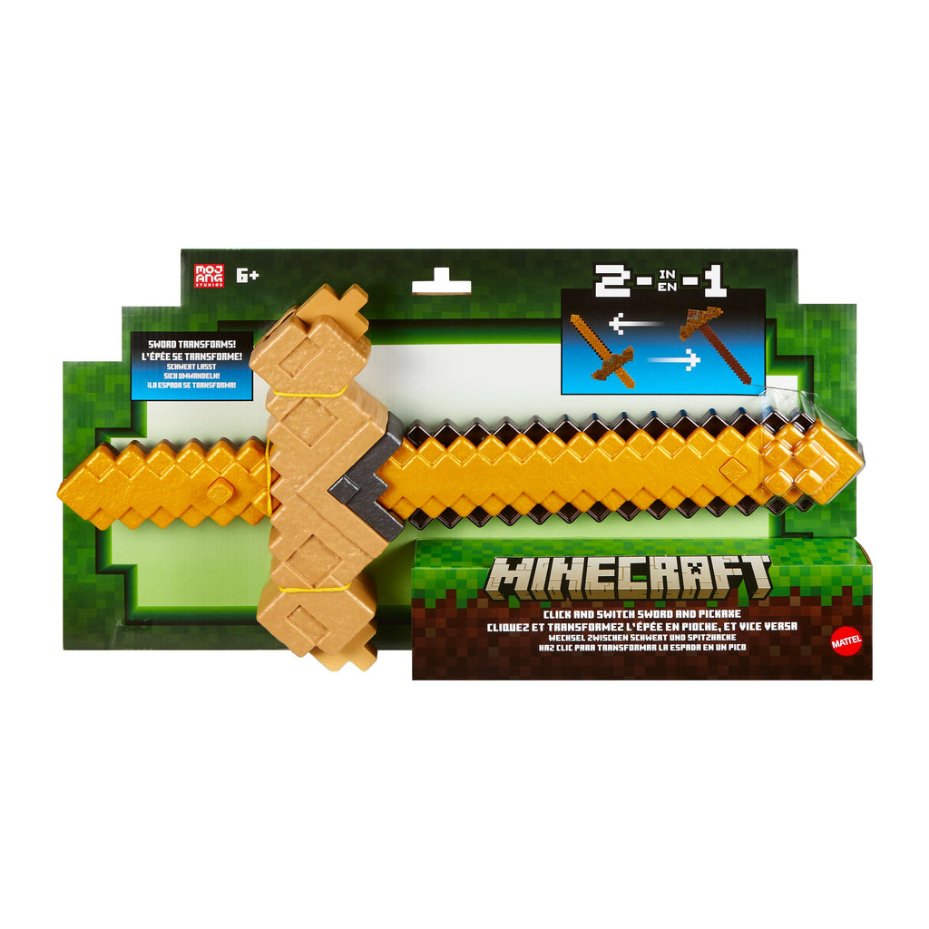Minecraft Vanilla Figura de Accion Espada‑Pico Transformable