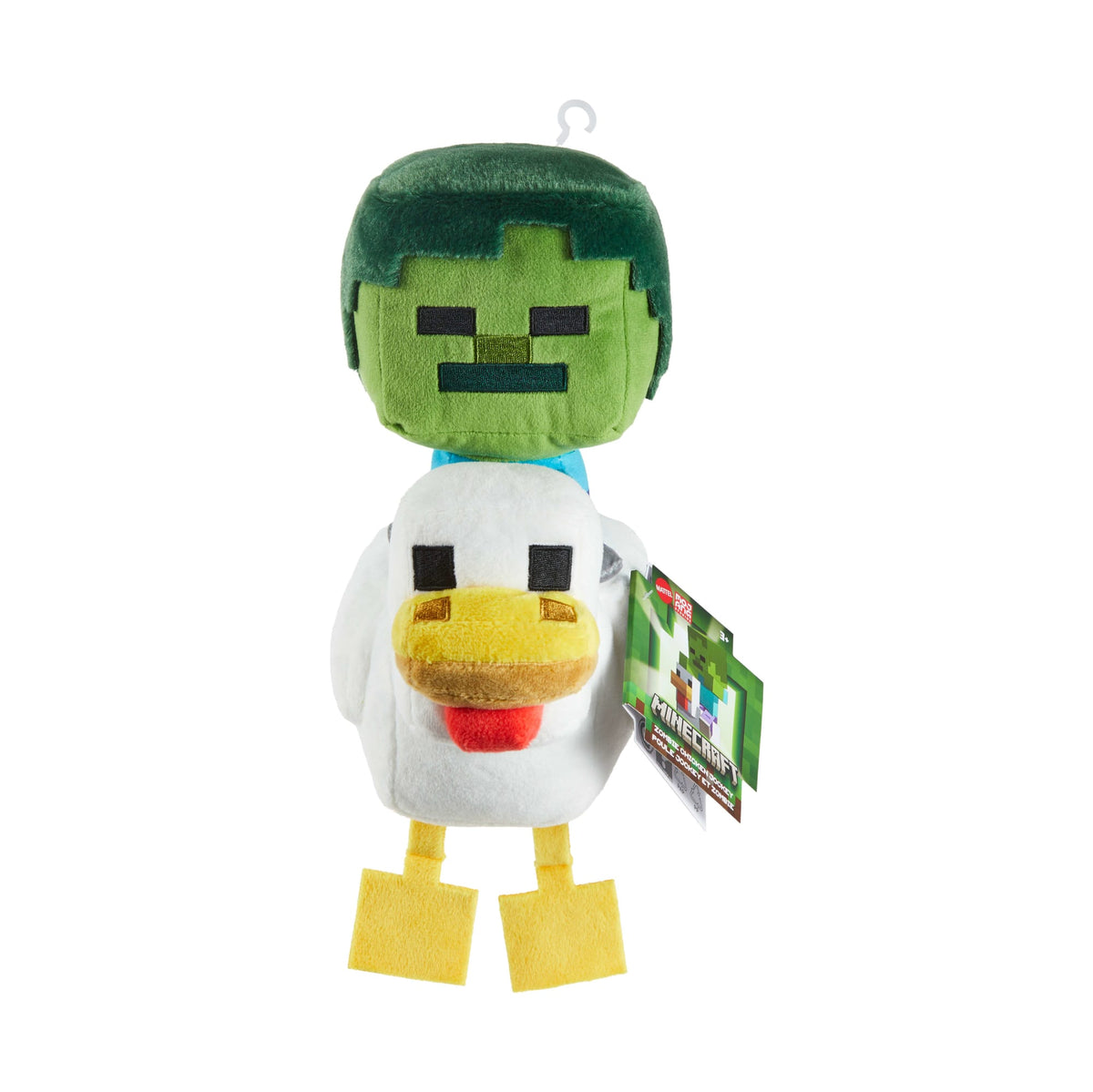 Minecraft Plush Zombie Chicken Jockey Toy, 8-inch Soft Doll inspired By The Video Game Character