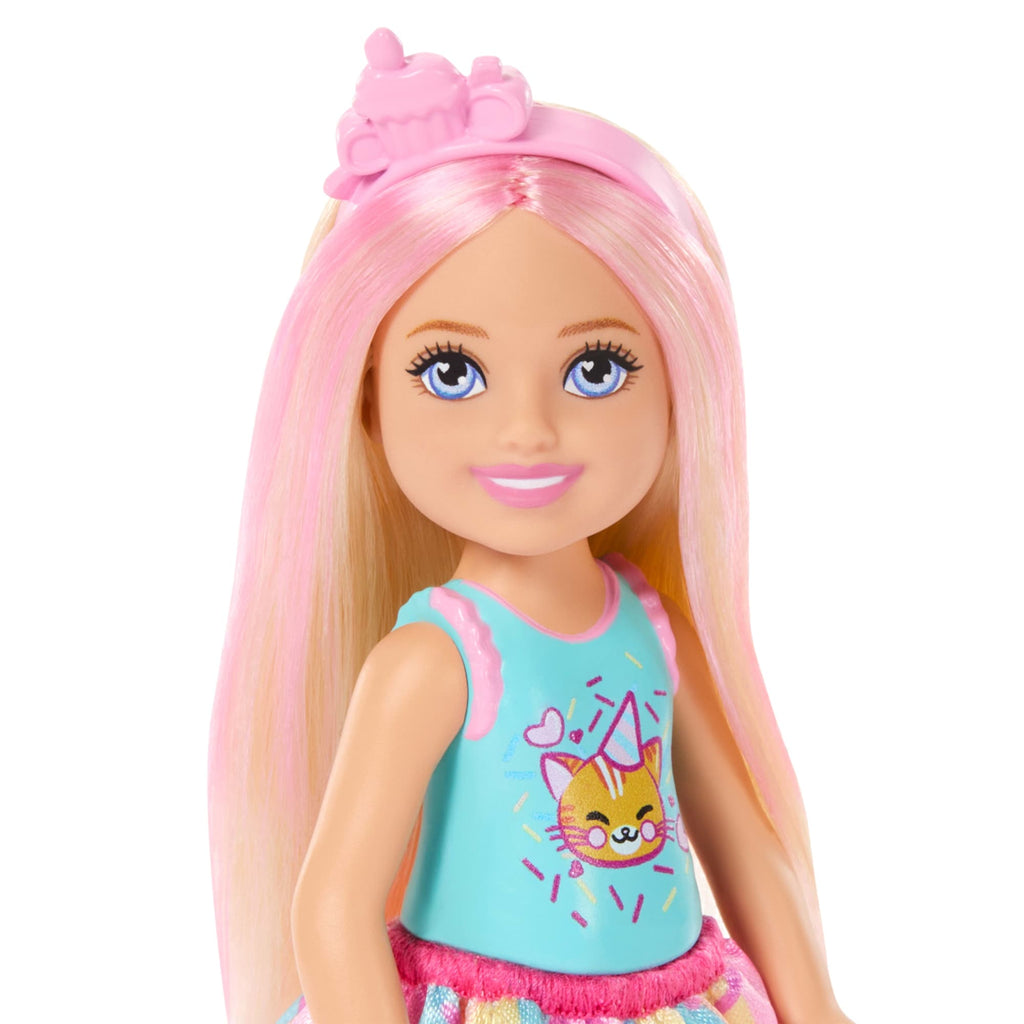 Barbie Family Muñeca Chelsea Cumpleañera Falda Rosa
