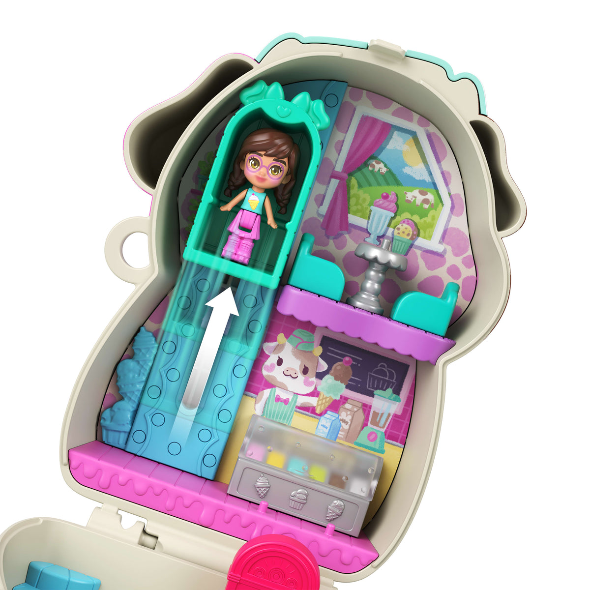 Polly Pocket Set de Juego Compacto Vaca Napolitana