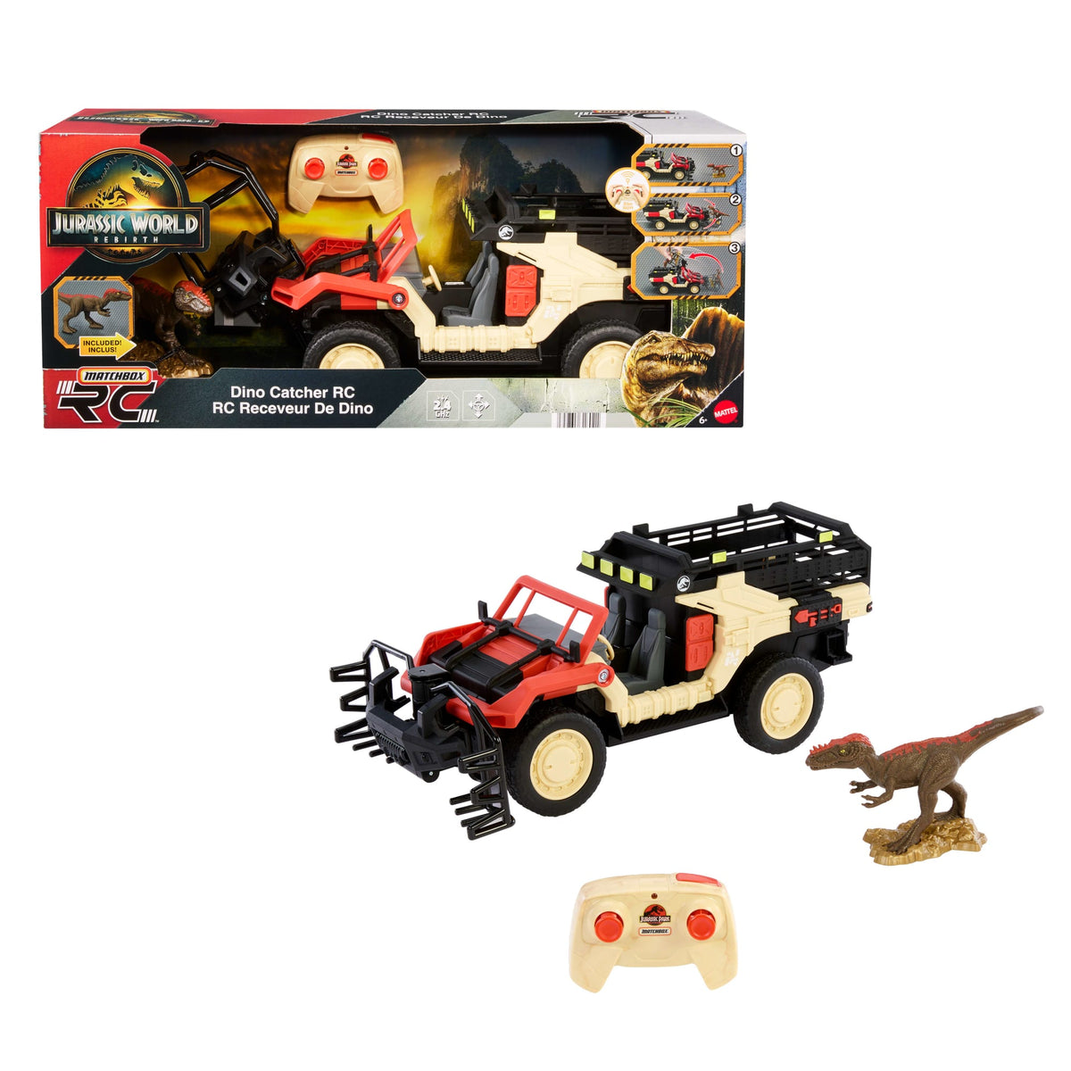 Matchbox-Véhicule Télécommandé Chasseur de Dinos Jurassic Box