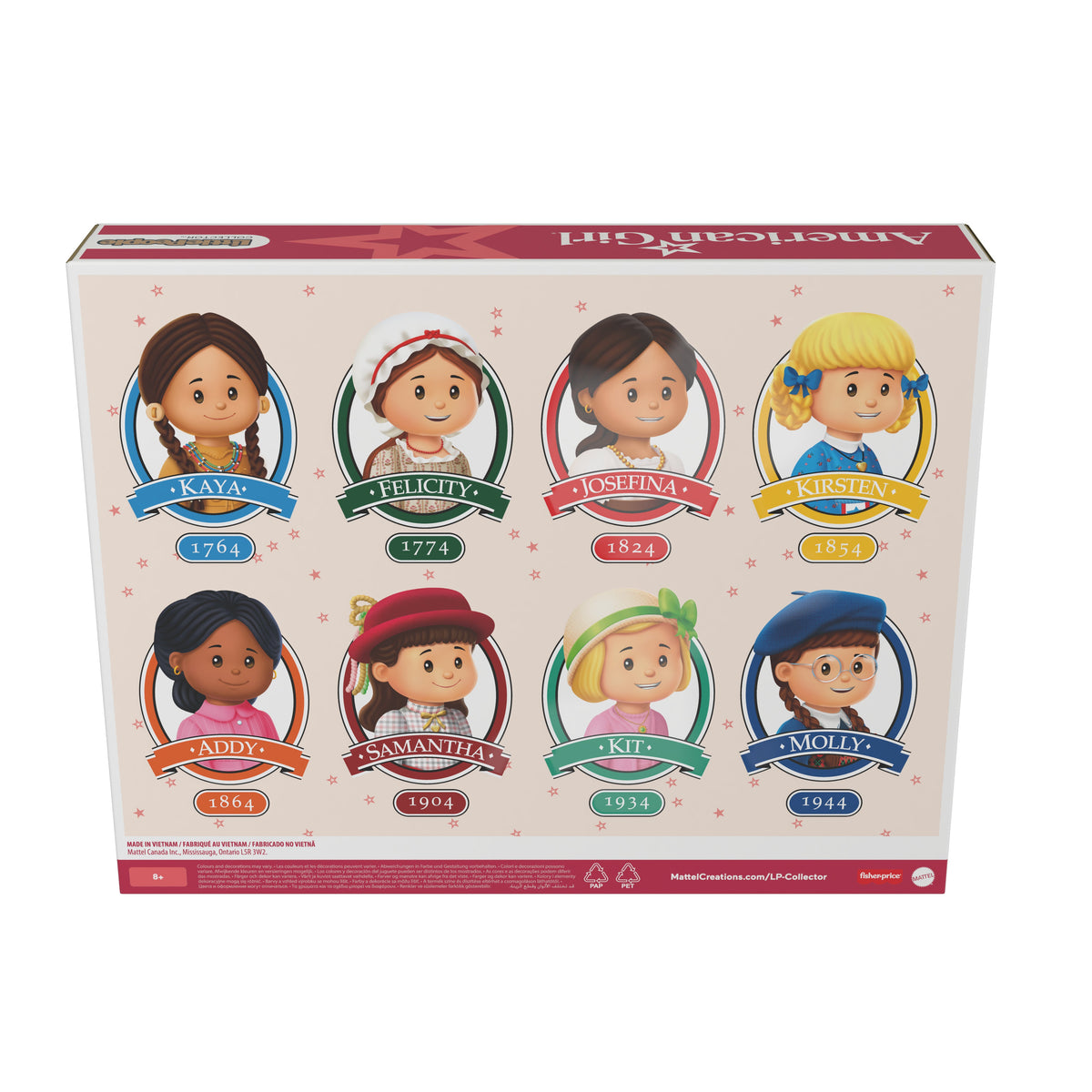 Little People Collector American Girl 40th Anniversary Special Edition Set For Fans, 8 Figures 