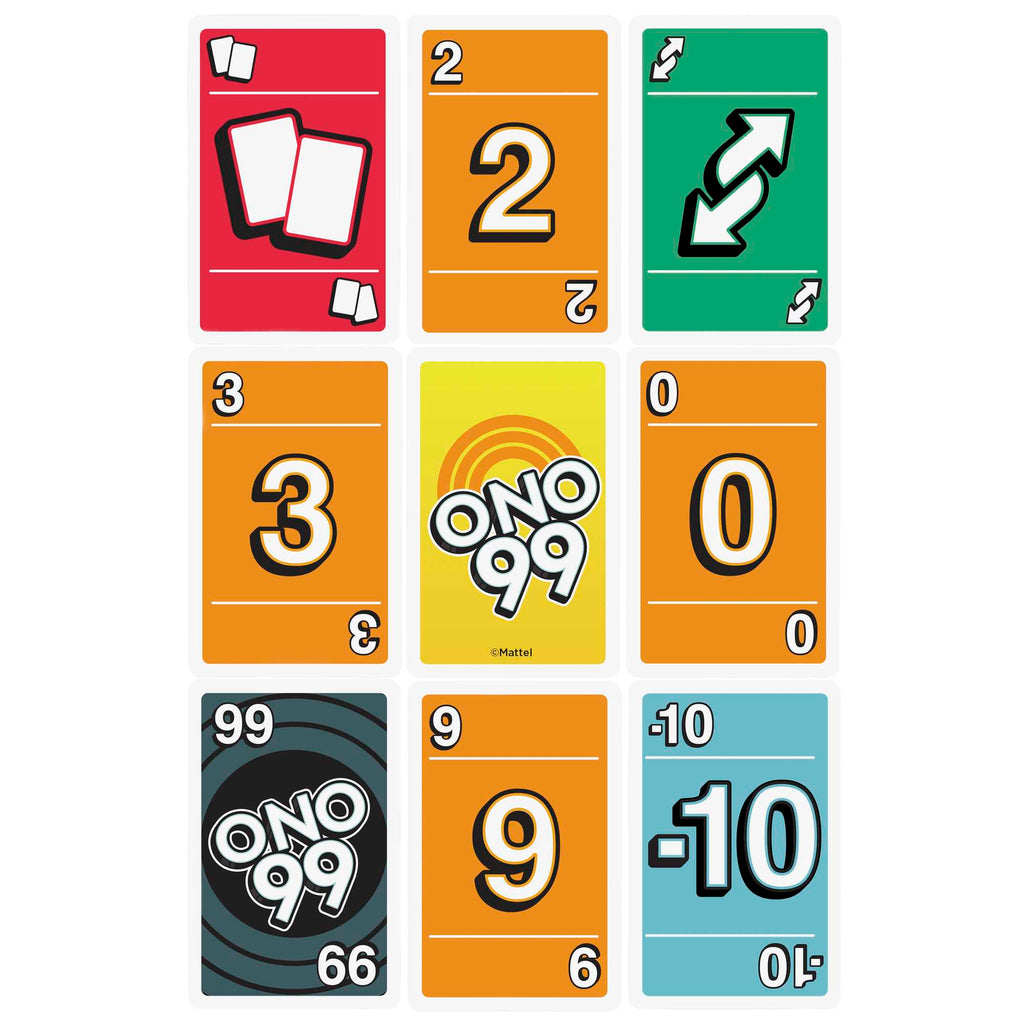 Mattel Games 3 Card Game Pack - UNO, Phase 10, Ono 99 in Storage Tin Box