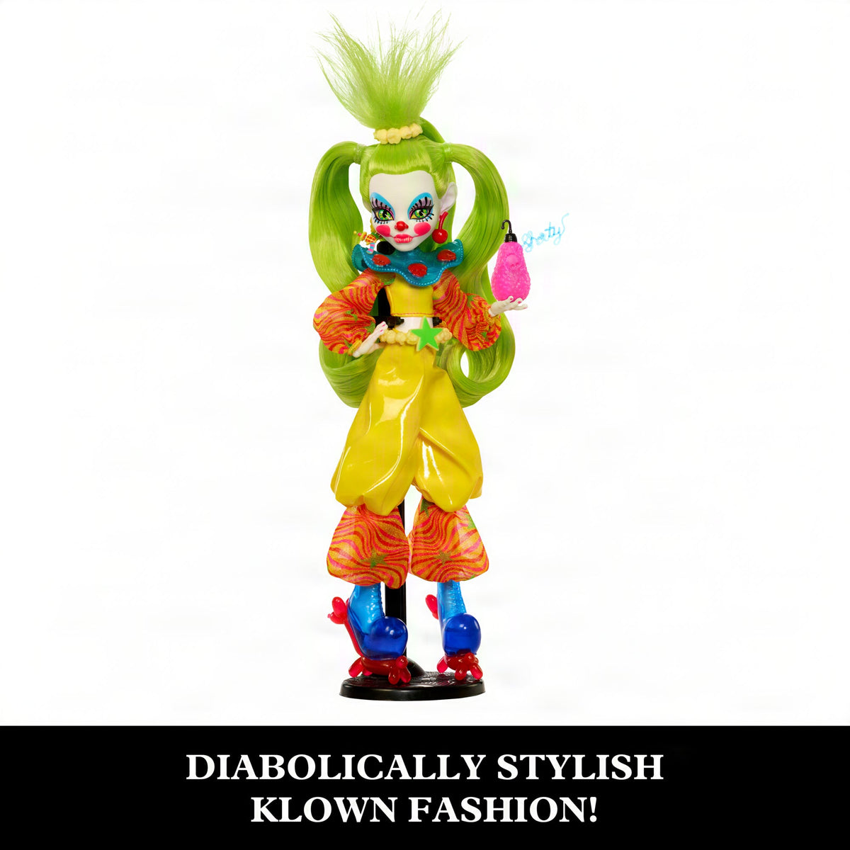 Monster High Skullector Killer Klowns From Outer Space Collectible Doll, Shorty In Yellow Outfit