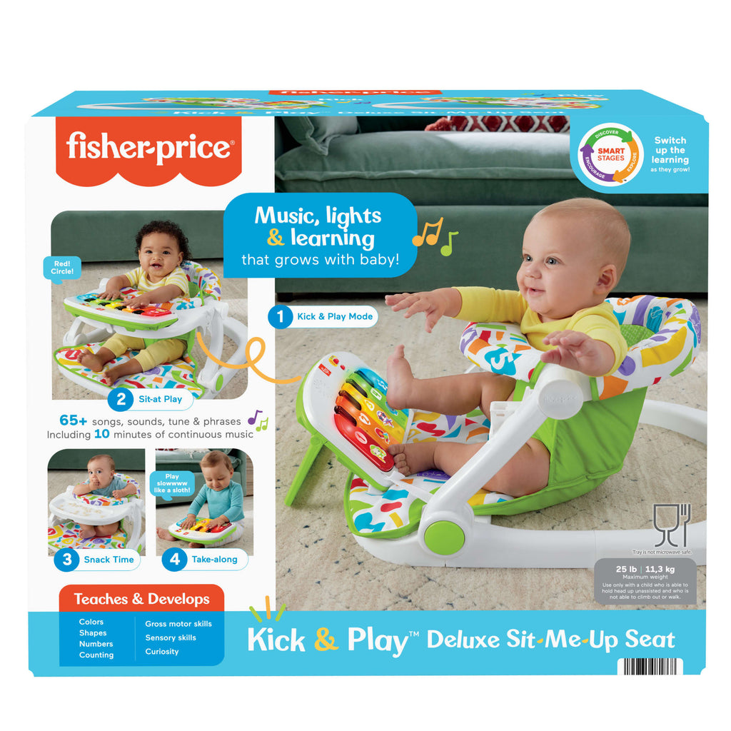 Fisher-Price Kick & Play Deluxe Sit-Me-Up Seat Portable Chair & Learning Toy For Baby & Toddler