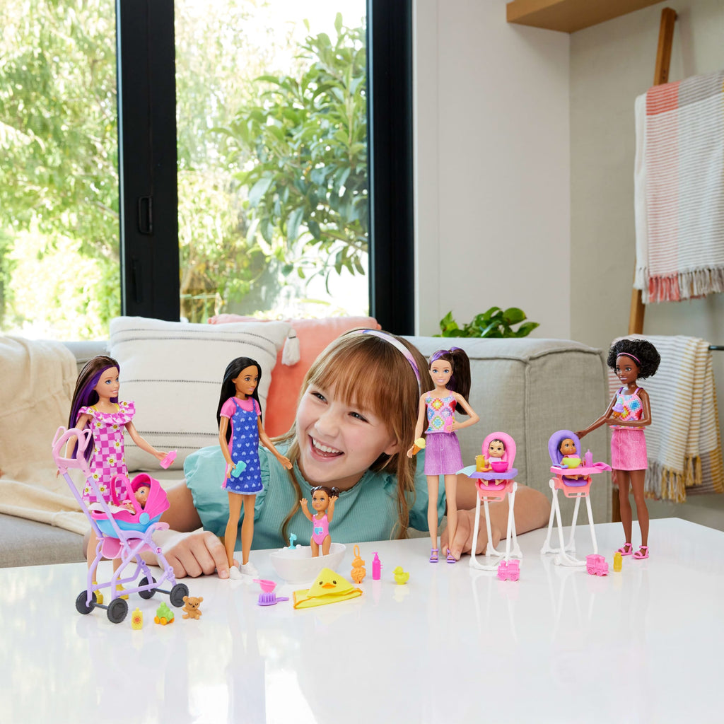 Barbie Skipper Babysitters Inc. Playset With Skipper Doll, Baby Doll, Stroller & 7 Accessories