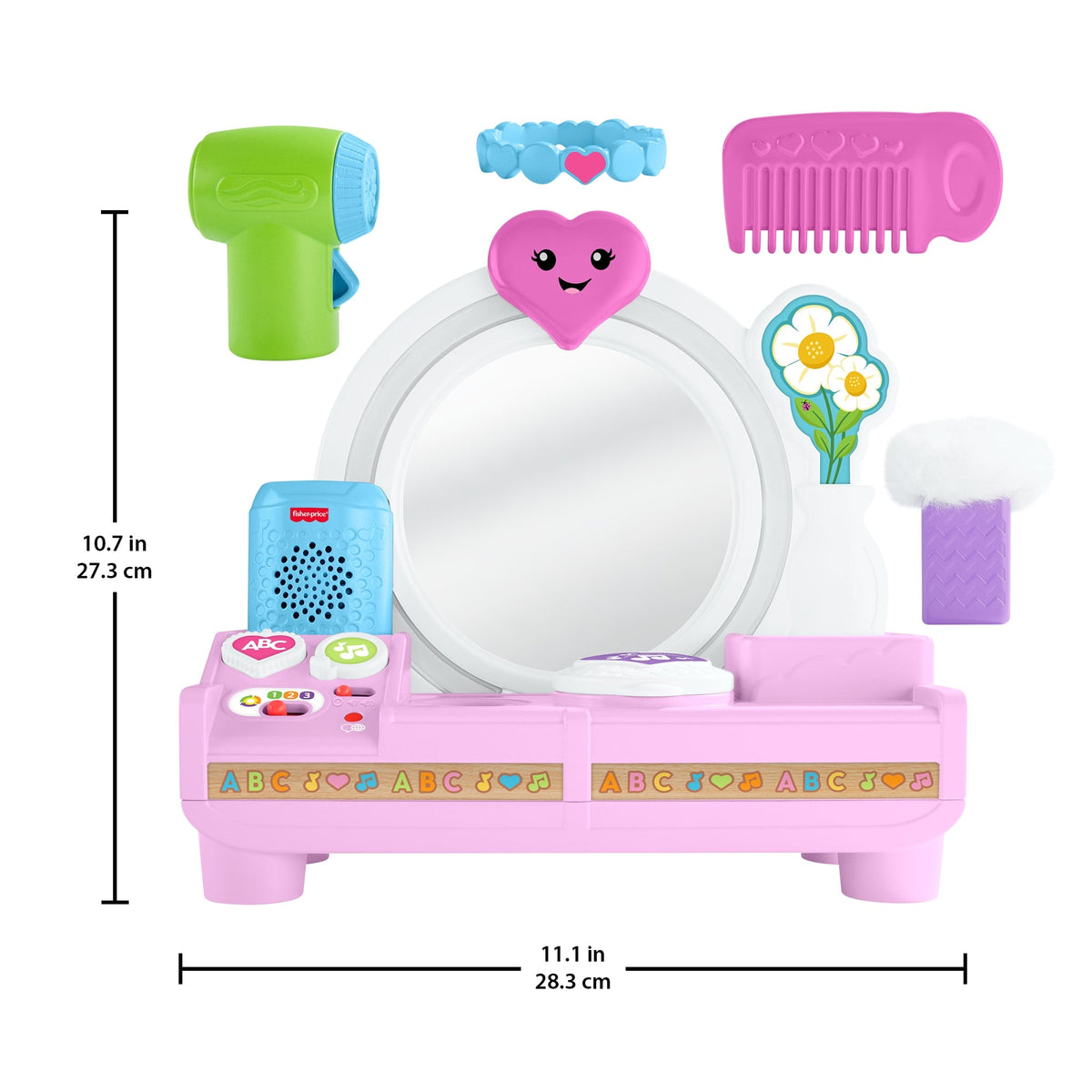 Fisher-Price Laugh & Learn Let's Get Ready Vanity Musical Playset For Baby & Toddler, Multilanguage Version
