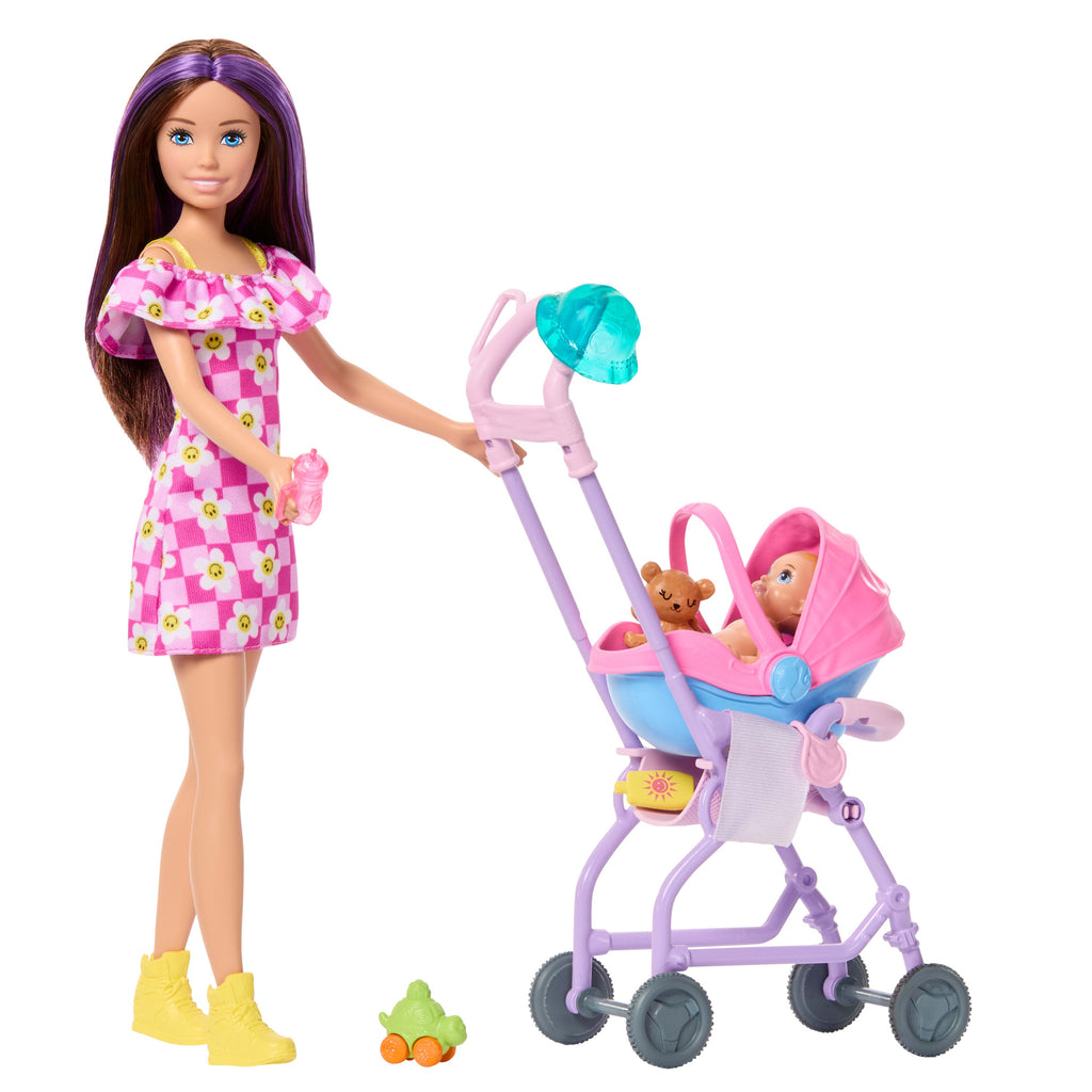 Barbie Skipper Babysitters inc. Playset With Skipper Doll, Baby Doll, Stroller & 7 Accessories