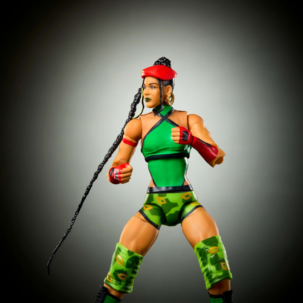 WWE X Street Fighter Bianca Belair Action Figure & Accessories, 6-Inch Collectible Cammy Mashup Set