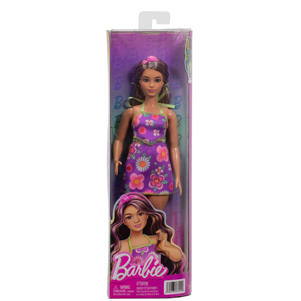 Barbie Style Boneca Barbie Fashionista Vestido Floral Roxo