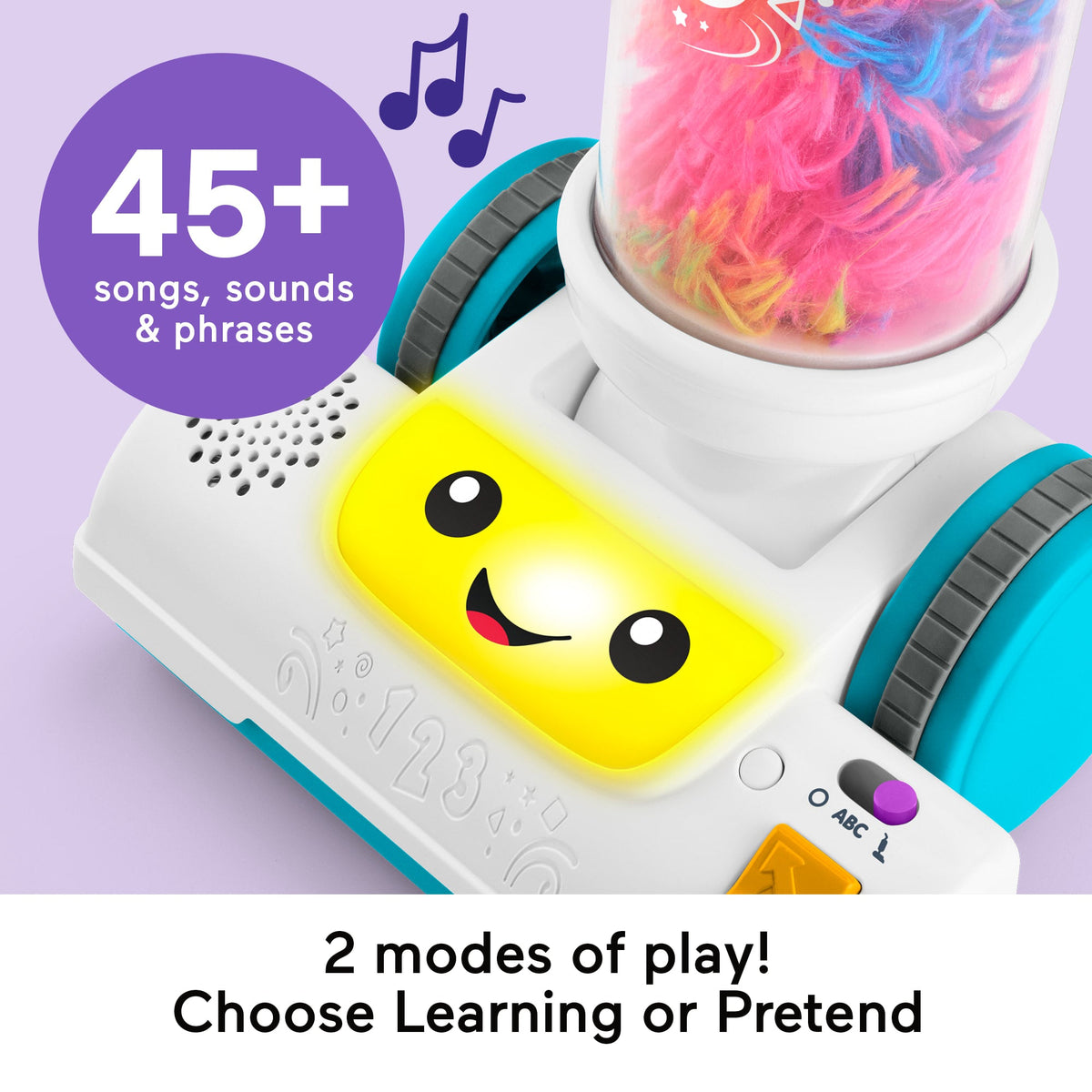 Fisher-Price Laugh & Learn 2-in-1 Vacuum Toddler Electronic Learning Toy With Lights & Music