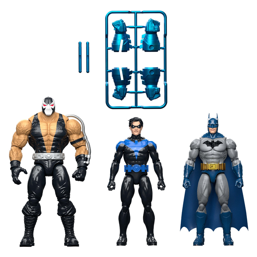 DC Premier Batman & Nightwing vs Bane Pack 6.5 Inch Scale Action Figures, Accessories