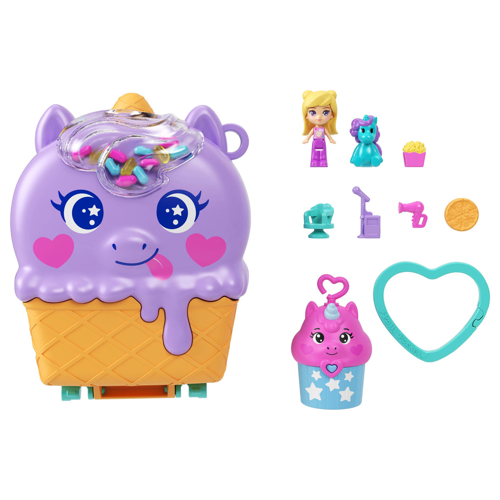 Polly Pocket Set de Juego Compacto Cono Unicornio