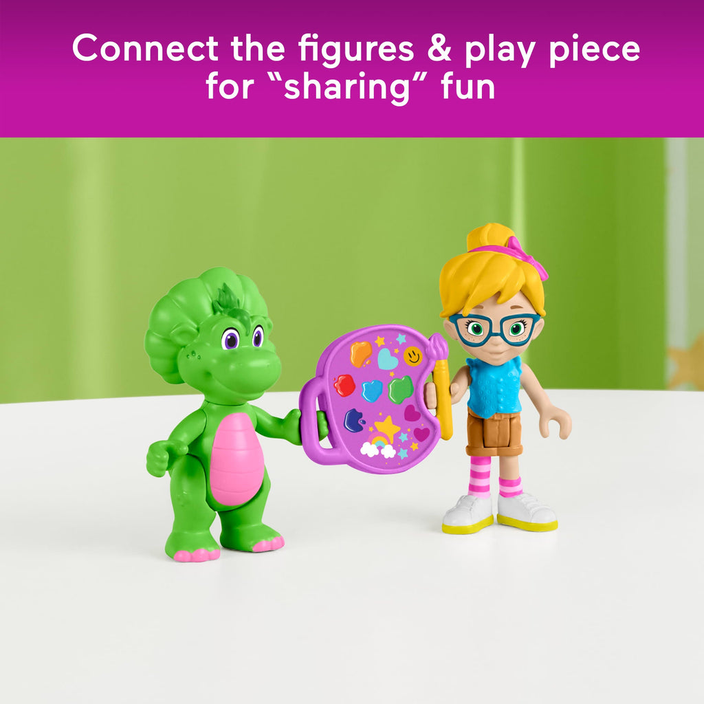 Fisher-Price Barney's World Barney's Friend Vivie & Baby Bop Figure Set For Kids, 3 Toys