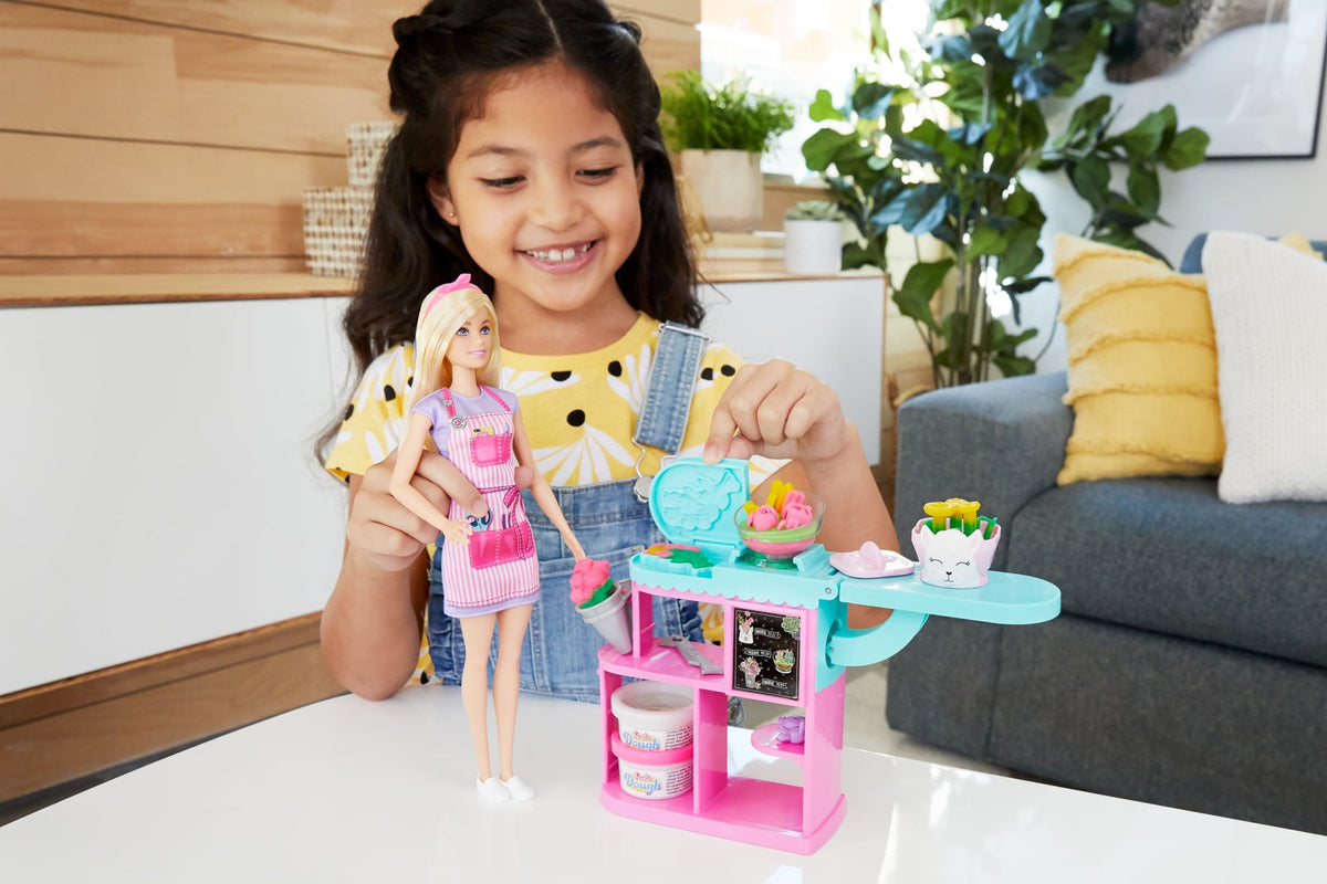 Barbie Florist Playset With Blonde Doll, Dough, Vases & More, Ages 3 & Up