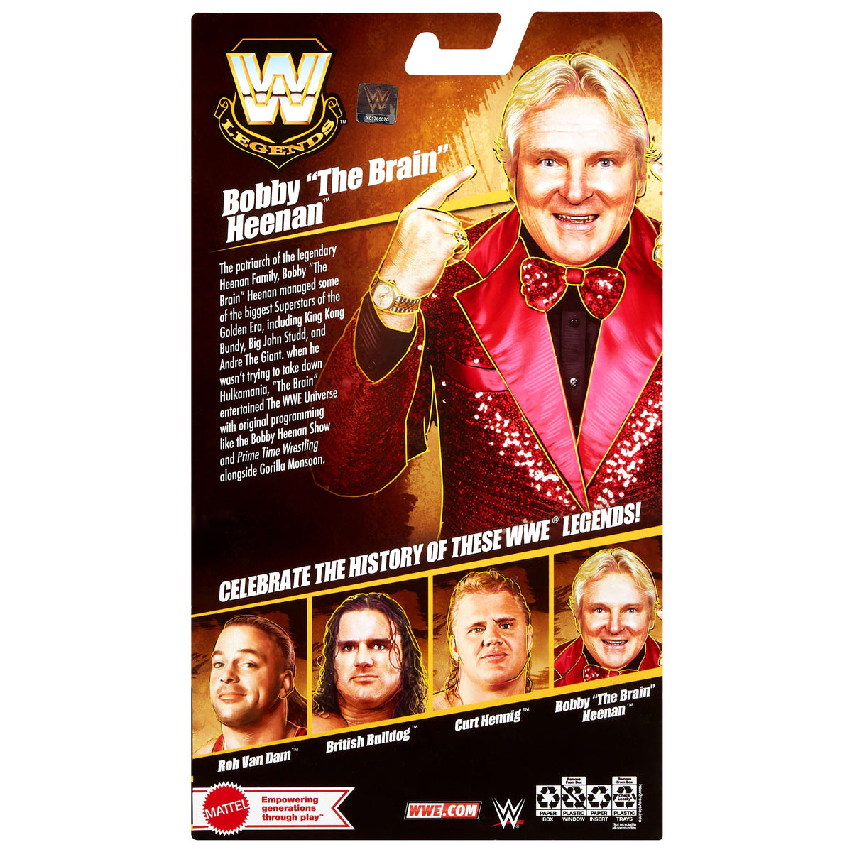 WWE Elite Legends Bobby “The Brain” Heenan Action Figure & Accessories, Series 29 6-inch Collectible