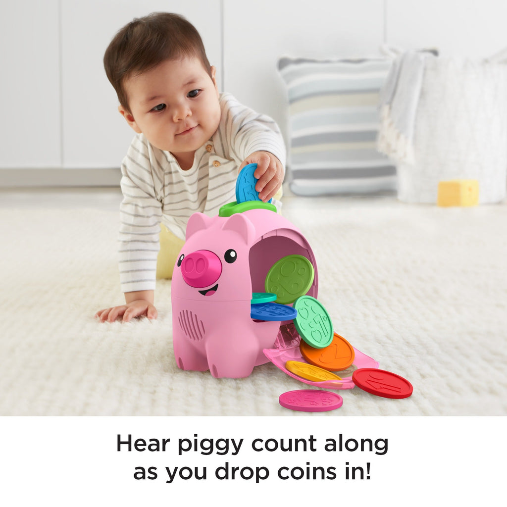 Fisher-Price Laugh & Learn Count & Rumble Piggy Bank Baby & Toddler Toy With Music & Motion