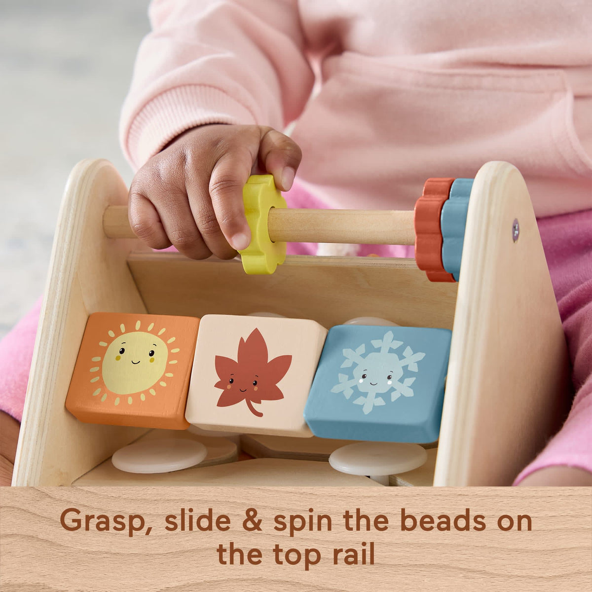Fisher-Price Wooden Play Time Triangle, 3-Sided Fine Motor Activity Toy For Baby, 1 Wood Piece