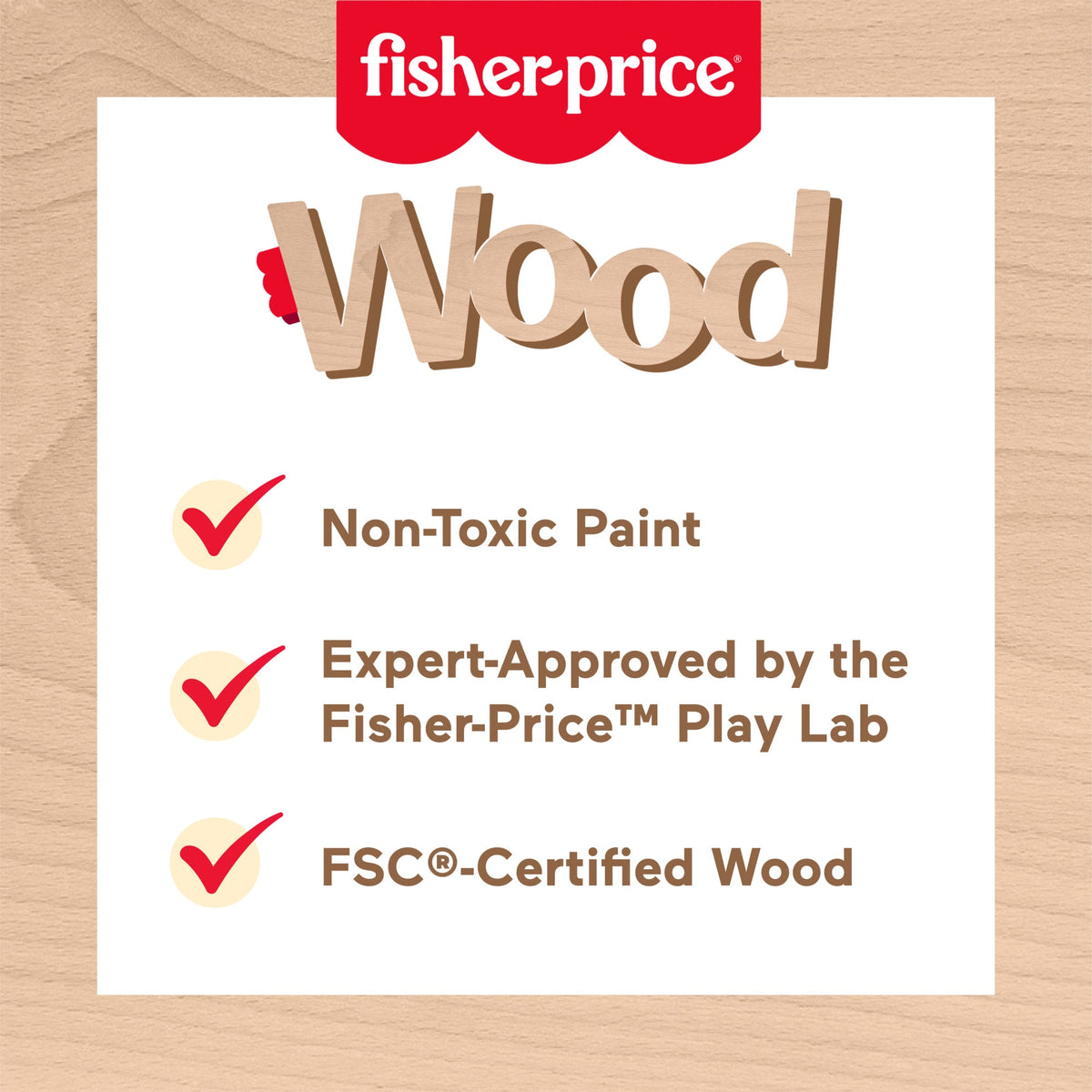 Fisher-Price Tiny Garden Wooden Lady Bug Jigsaw Puzzle For Kids Developmental Play, 18 Wood Pieces