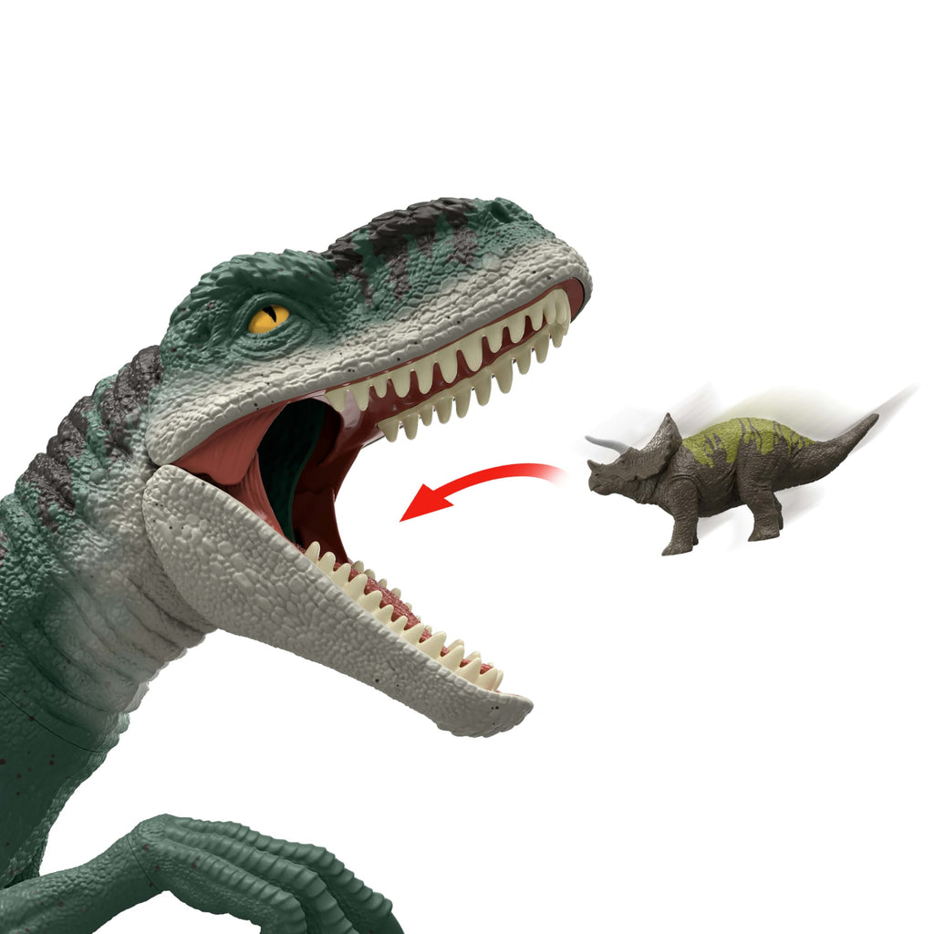 Jurassic World Super Colossal Dinosaur Pack With 1 XL 37 inch Long Atrociraptor, 4 Minis