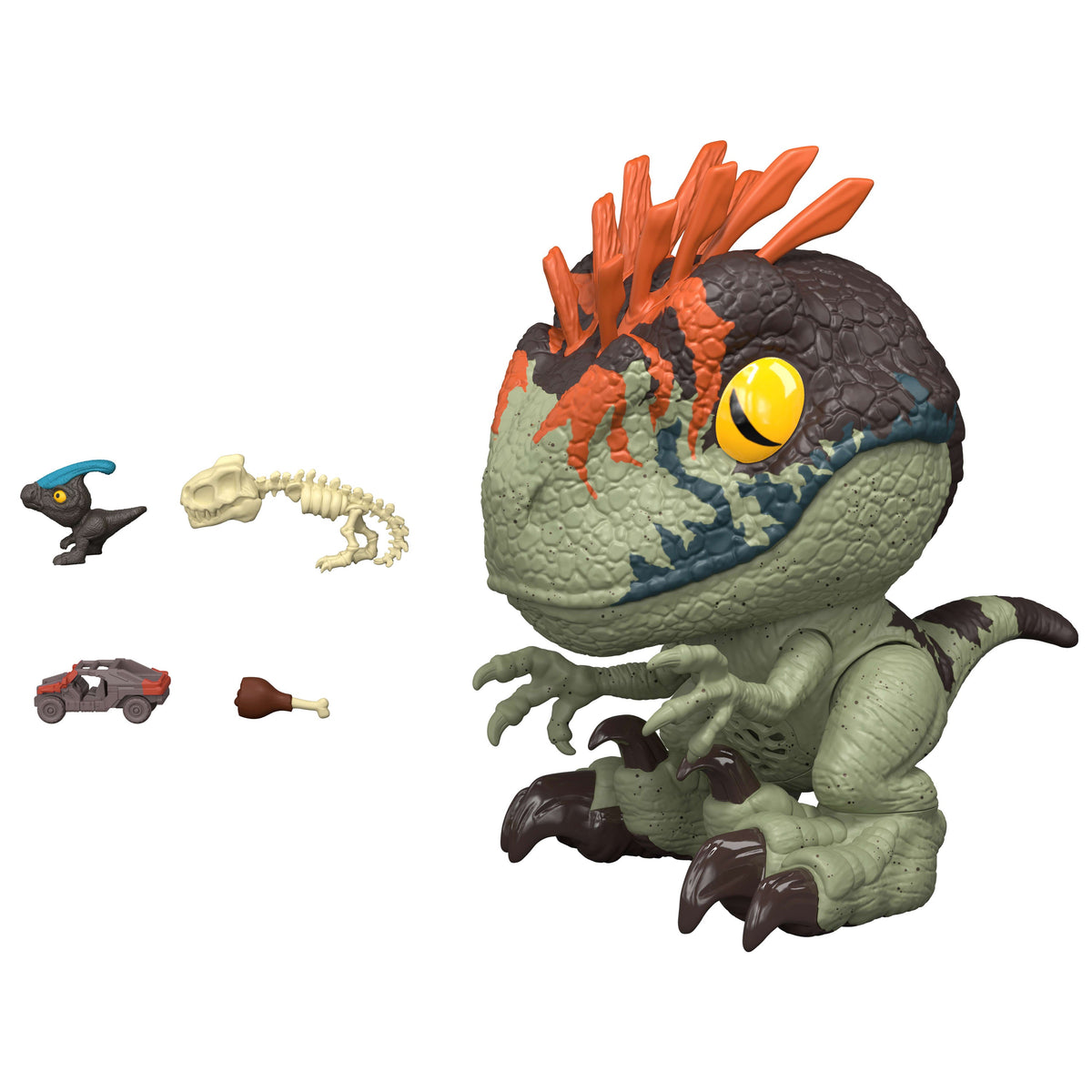 Jurassic World Fierce Feeder Velociraptor Dinosaur With Swallow And Spit Interactive Feature