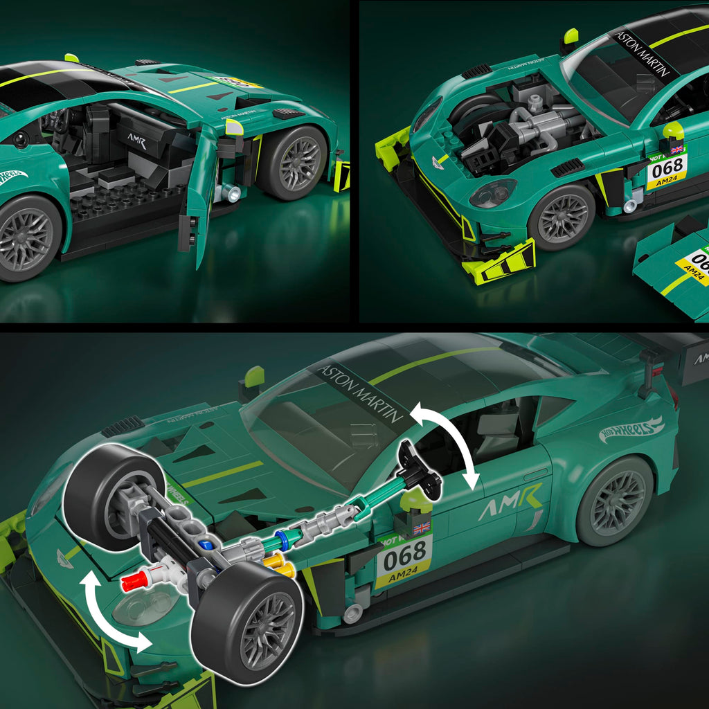 Mattel Brick Shop Hot Wheels ’24 Aston Martin Vantage Gt3 Building Toy Kit (793 Pieces), For Collectors