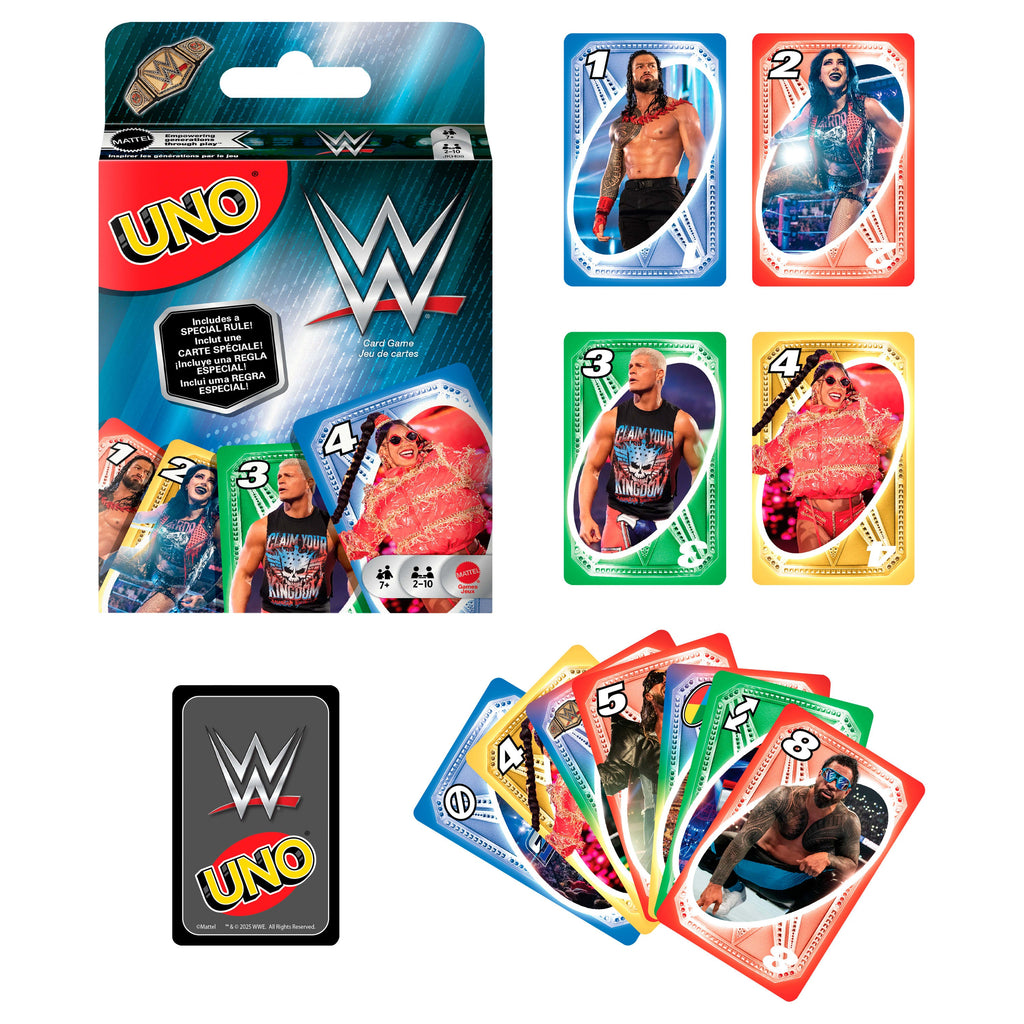 UNO WWE Card Game For Kid, Adult & Family Nights, Collectible Deck Featuring Fan-Favorite Superstars