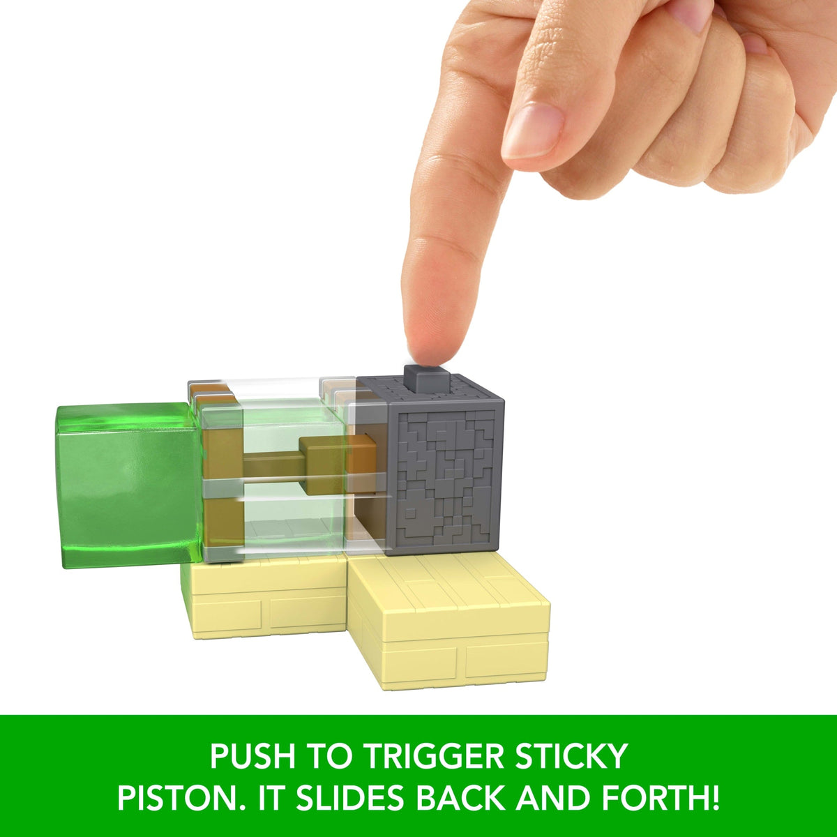 Minecraft Redstone Charged Sticky Piston Trap Set With Action Figure, Accessories & Moving Mechanism