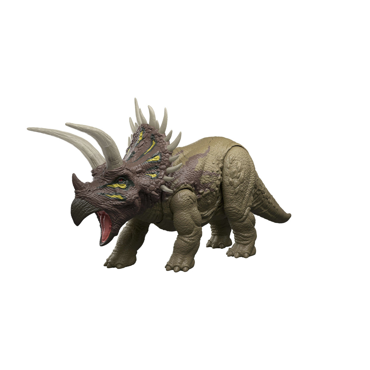 Jurassic World Wild Roar Triceratops Dinosaur Action Figure Toy, Sounds & Attack & Lights