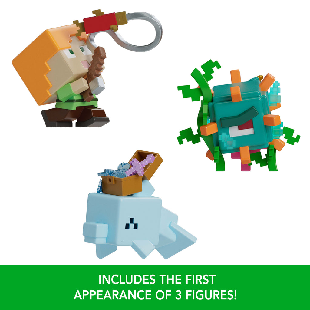 Minecraft Mini Mode Aquatic Explorations Multipack With 7 Mini Figures, 1.5-Inch Collectible Set
