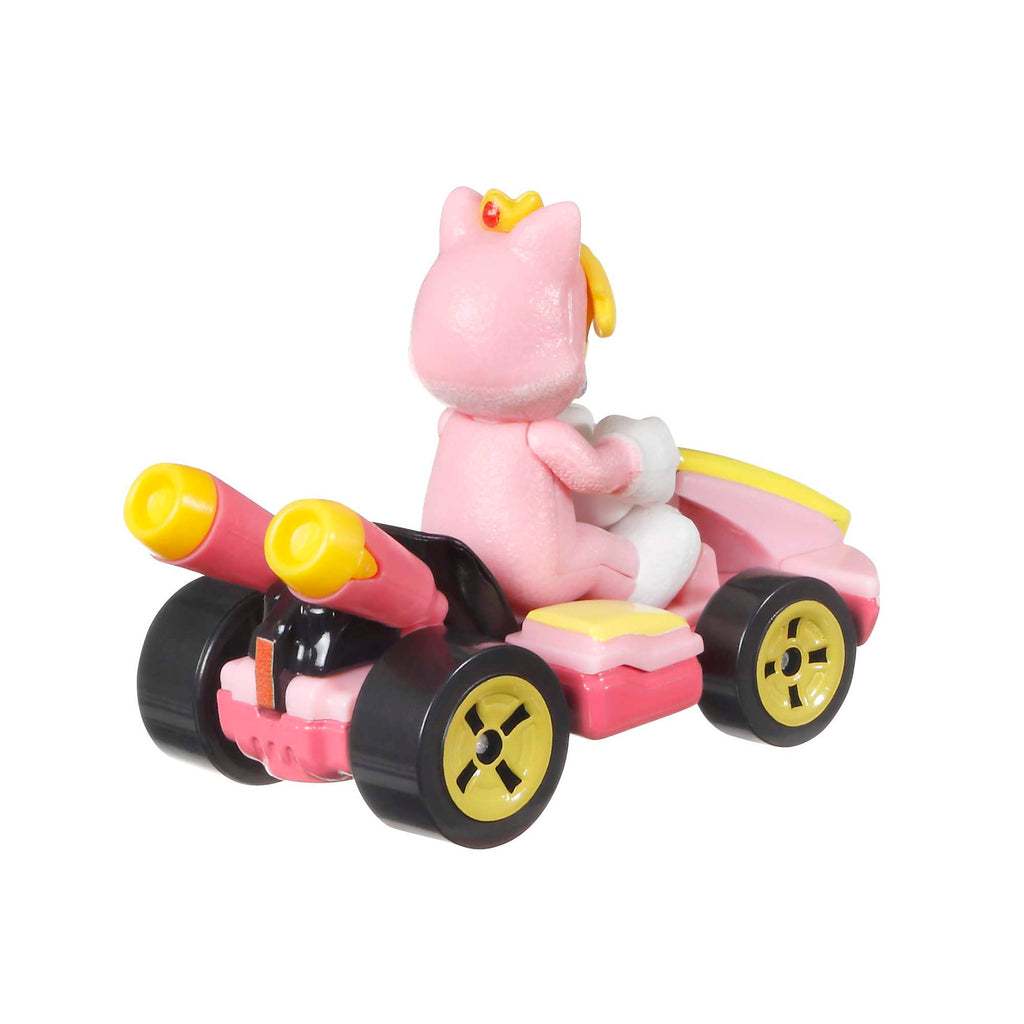 Hot Wheels Mario Kart Veículo de Brinquedo Cat Peach Standard Kart