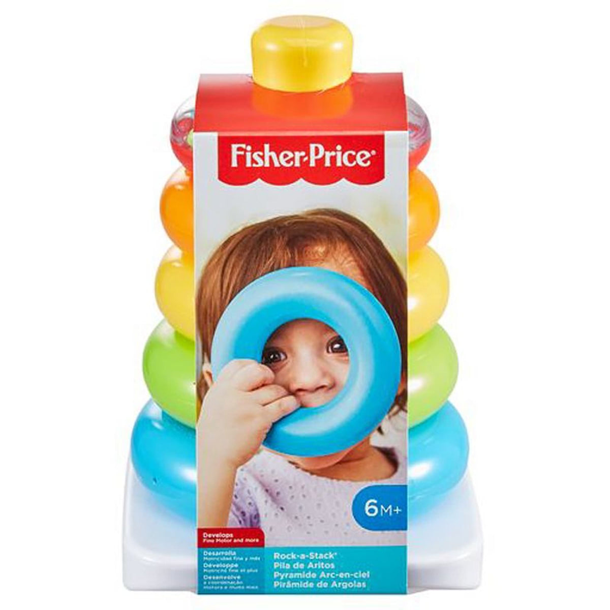 Fisher-Price Rock-A-Stack Ring Stacking Toy With Roly-Poly Base For Infants