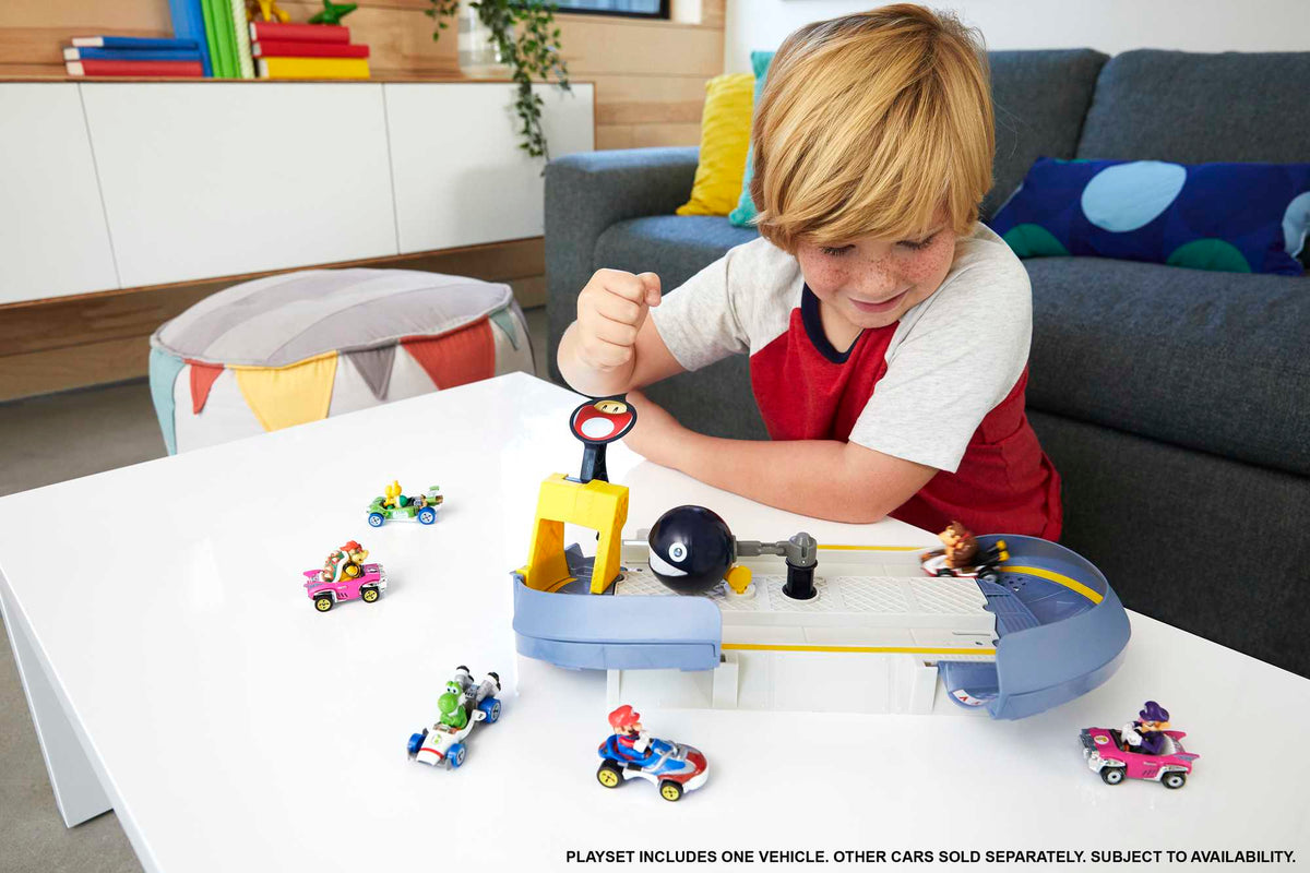 Hot Wheels Mario Kart Pista de Brinquedo Chain Chomp