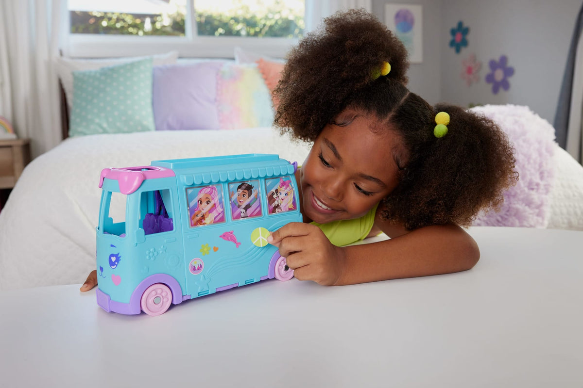 Polly Pocket Conjunto de Brinquedo Estrojo Aventura Sobre Rodas com Pets