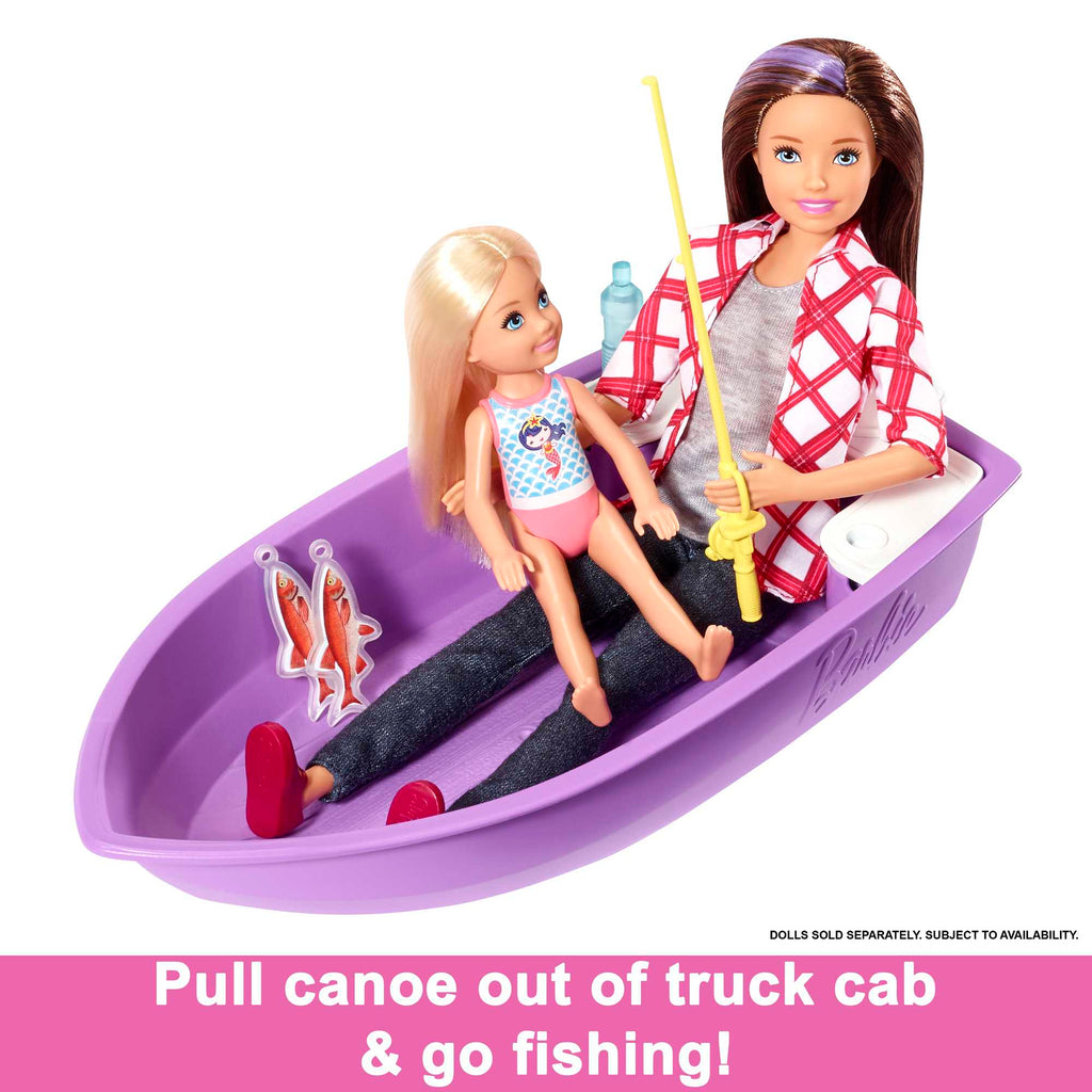 Barbie Camper, Doll Playset With 50 Accessories, Truck, Boat And House, 3-In-1 Dream Camper