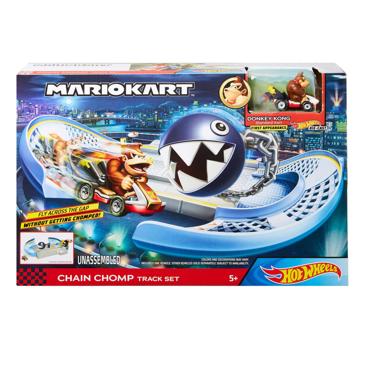 Hot Wheels Mario Kart Pista de Brinquedo Chain Chomp