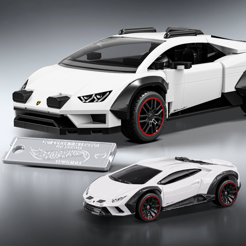 Mattel Brick Shop Hot Wheels Lamborghini Huracan Sterrato Building Toy Kit
