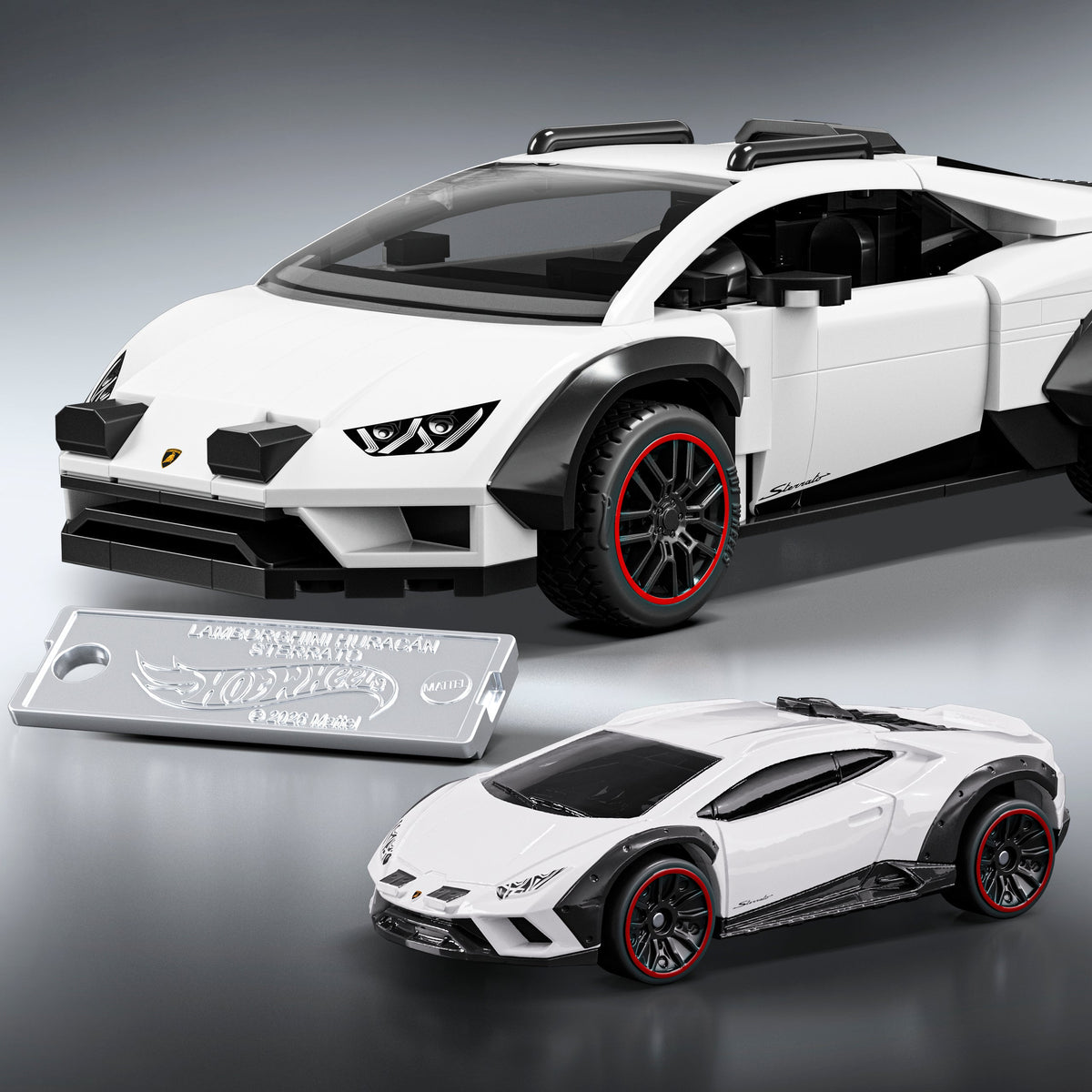 Mattel Brick Shop Hot Wheels Juguete de Construcción Speed Lamborghini Huracan Sterrato