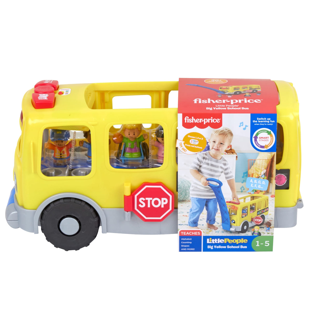 Fisher-Price Little People Big Yellow School Bus, Musical Pull Toy