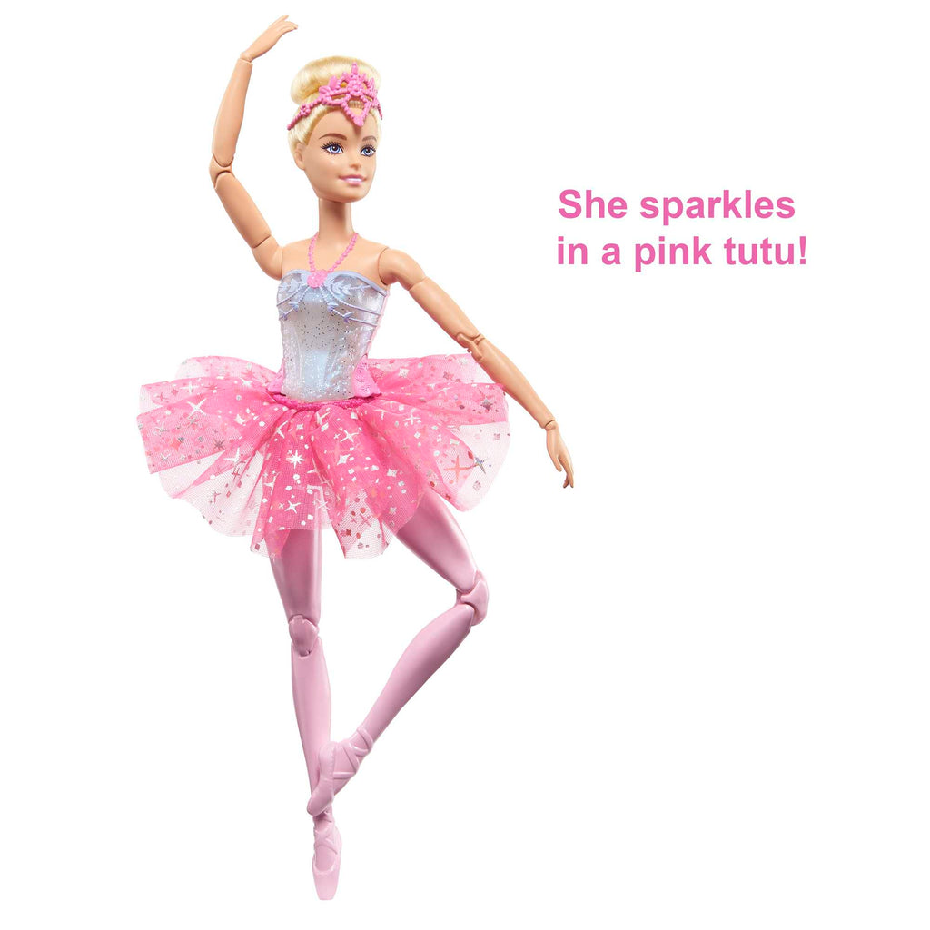 Barbie Dreamtopia Twinkle Lights Ballerina Doll, Blonde With Light-Up Feature Wearing Headband & Tutu