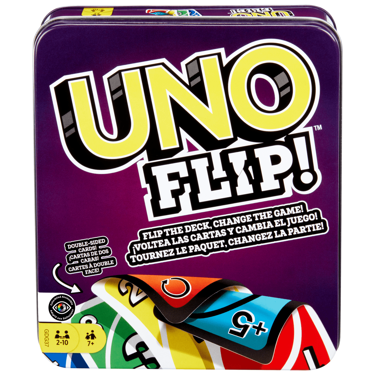 UNO Flip! Card Game For Kids, Adults & Family Night in Collectible Storage Tin